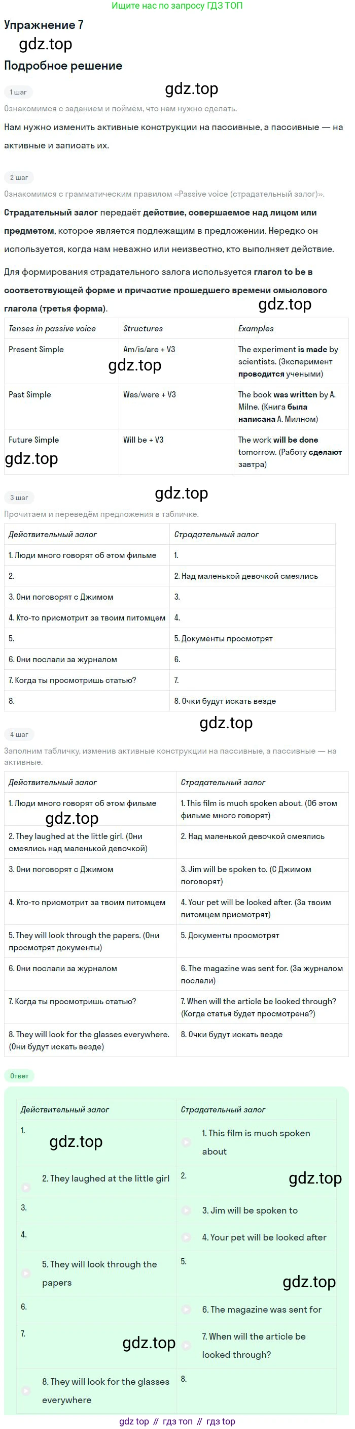 Английский язык (english), 10 класс Учебник, авторы: Афанасьева Ольга Васильевна (Afanasyeva Olga), Михеева Ирина Владимировна (Mikheeva Irina), Баранова Ксения Михайловна (Baranova Ksenia), издательство Просвещение, Москва, 2016, белого цвета, страница 81, номер 7, Решение