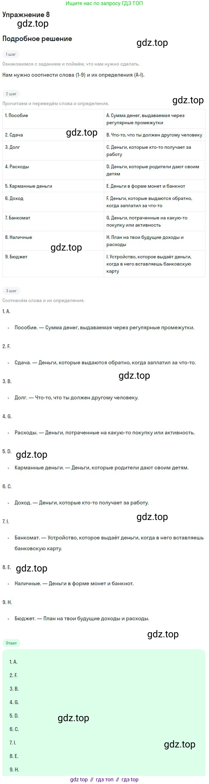 Английский язык (english), 10 класс Учебник, авторы: Афанасьева Ольга Васильевна (Afanasyeva Olga), Михеева Ирина Владимировна (Mikheeva Irina), Баранова Ксения Михайловна (Baranova Ksenia), издательство Просвещение, Москва, 2016, белого цвета, страница 90, номер 8, Решение