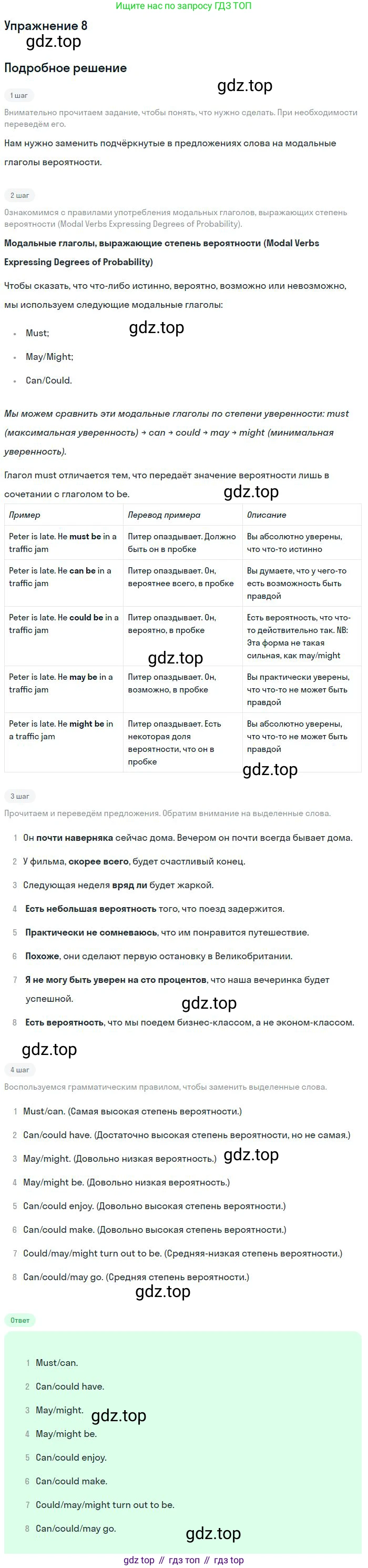 Английский язык (english), 10 класс Учебник, авторы: Афанасьева Ольга Васильевна (Afanasyeva Olga), Михеева Ирина Владимировна (Mikheeva Irina), Баранова Ксения Михайловна (Baranova Ksenia), издательство Просвещение, Москва, 2016, белого цвета, страница 188, номер 8, Решение
