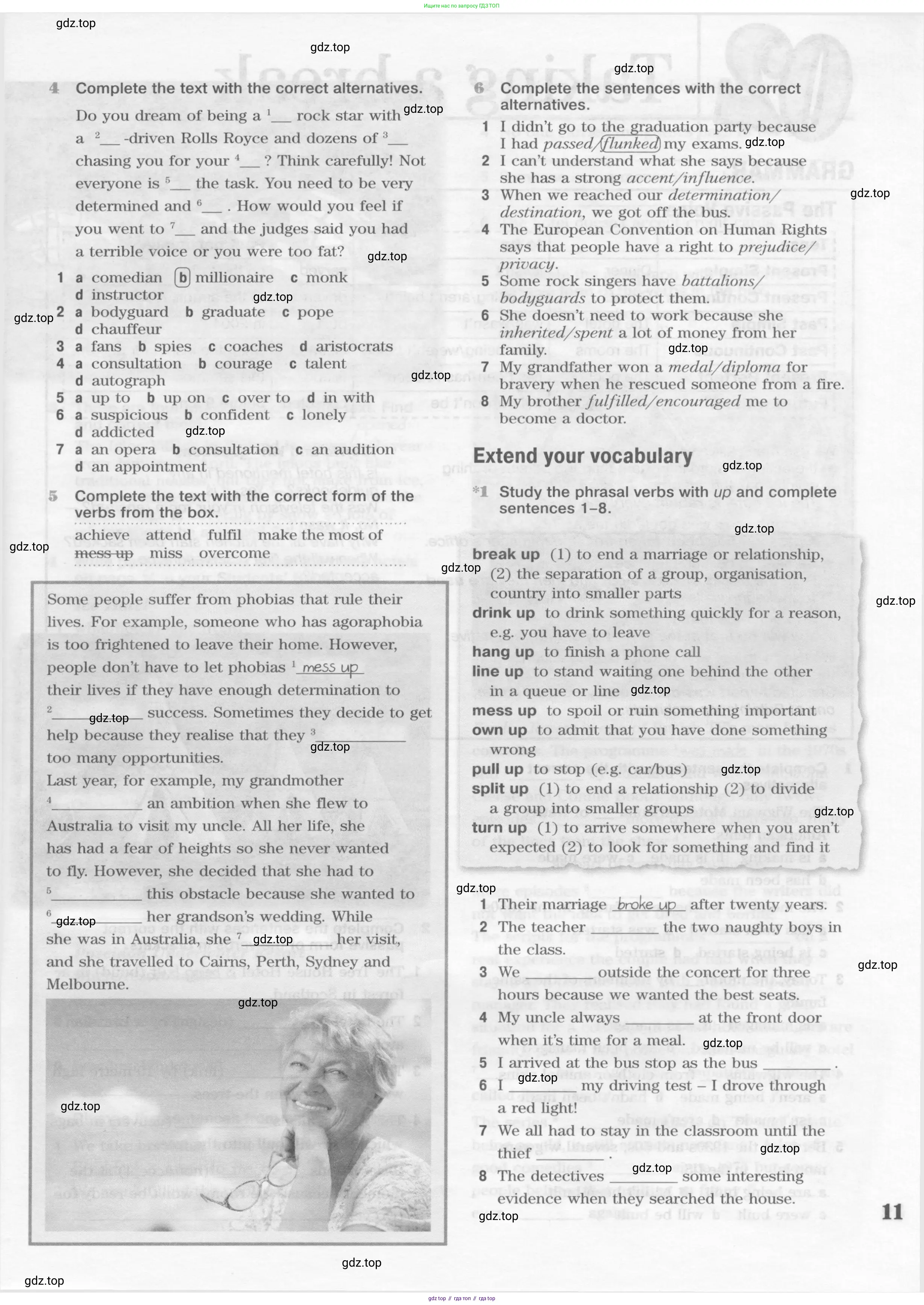 Английский язык (english), 10 класс Рабочая тетрадь (workbook), авторы: Вербицкая Мария Валерьевна (Verbitskaya Maria), Уайт Линдсей (Lindsay White), Фрикер Род (Fricker Rod), Миндрул Ольга Сергеевна (Mindrul Olga), издательство Просвещение, Москва, 2014, зелёного цвета, страница 11