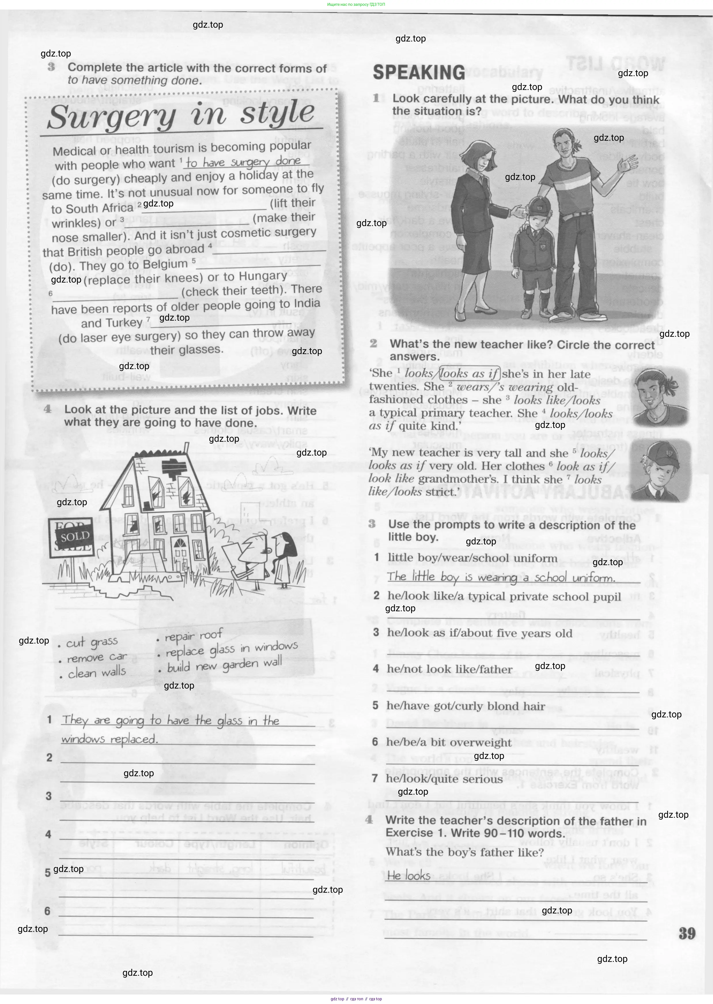 Английский язык (english), 10 класс Рабочая тетрадь (workbook), авторы: Вербицкая Мария Валерьевна (Verbitskaya Maria), Уайт Линдсей (Lindsay White), Фрикер Род (Fricker Rod), Миндрул Ольга Сергеевна (Mindrul Olga), издательство Просвещение, Москва, 2014, зелёного цвета, страница 39