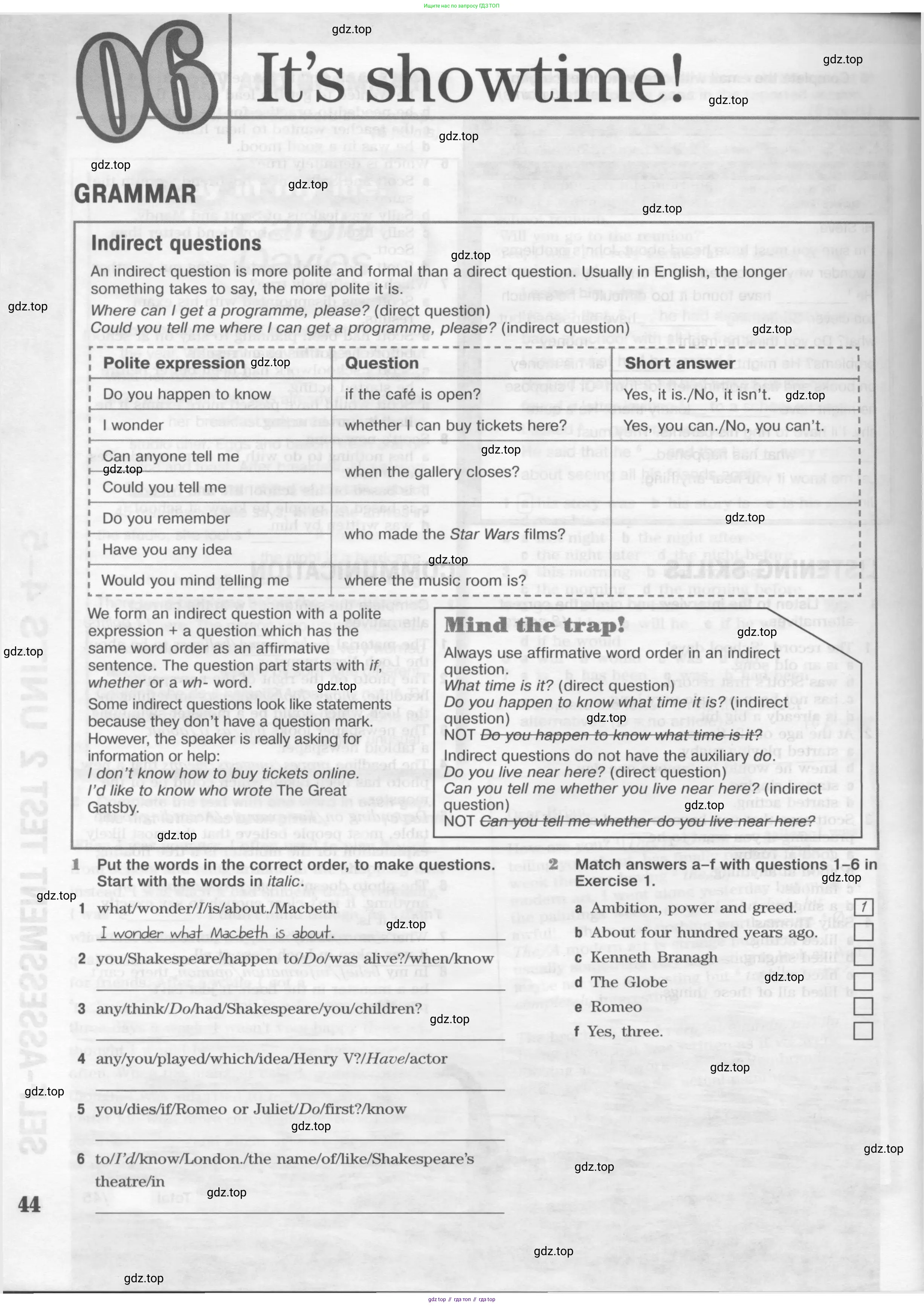 Английский язык (english), 10 класс Рабочая тетрадь (workbook), авторы: Вербицкая Мария Валерьевна (Verbitskaya Maria), Уайт Линдсей (Lindsay White), Фрикер Род (Fricker Rod), Миндрул Ольга Сергеевна (Mindrul Olga), издательство Просвещение, Москва, 2014, зелёного цвета, страница 44