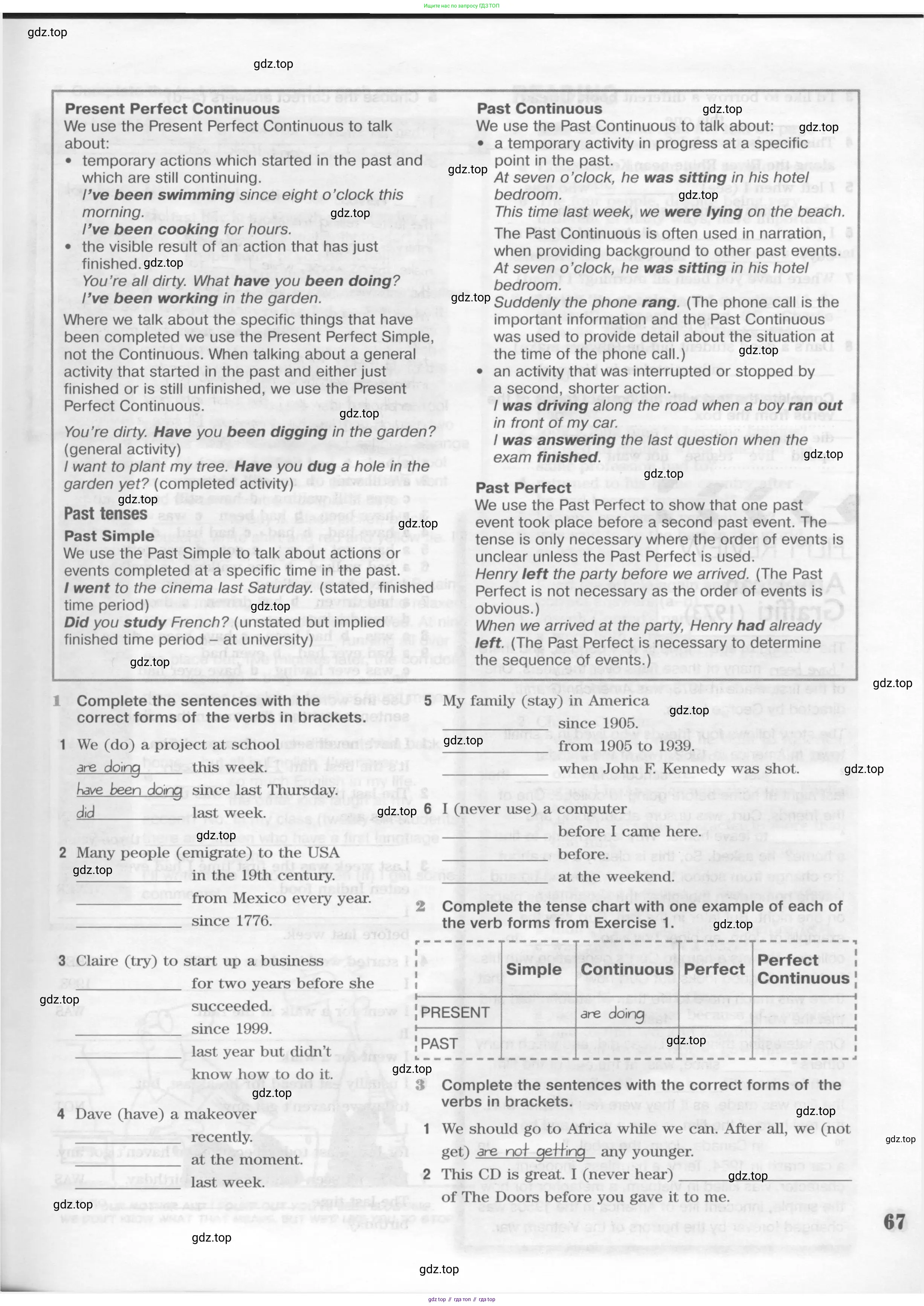 Английский язык (english), 10 класс Рабочая тетрадь (workbook), авторы: Вербицкая Мария Валерьевна (Verbitskaya Maria), Уайт Линдсей (Lindsay White), Фрикер Род (Fricker Rod), Миндрул Ольга Сергеевна (Mindrul Olga), издательство Просвещение, Москва, 2014, зелёного цвета, страница 67