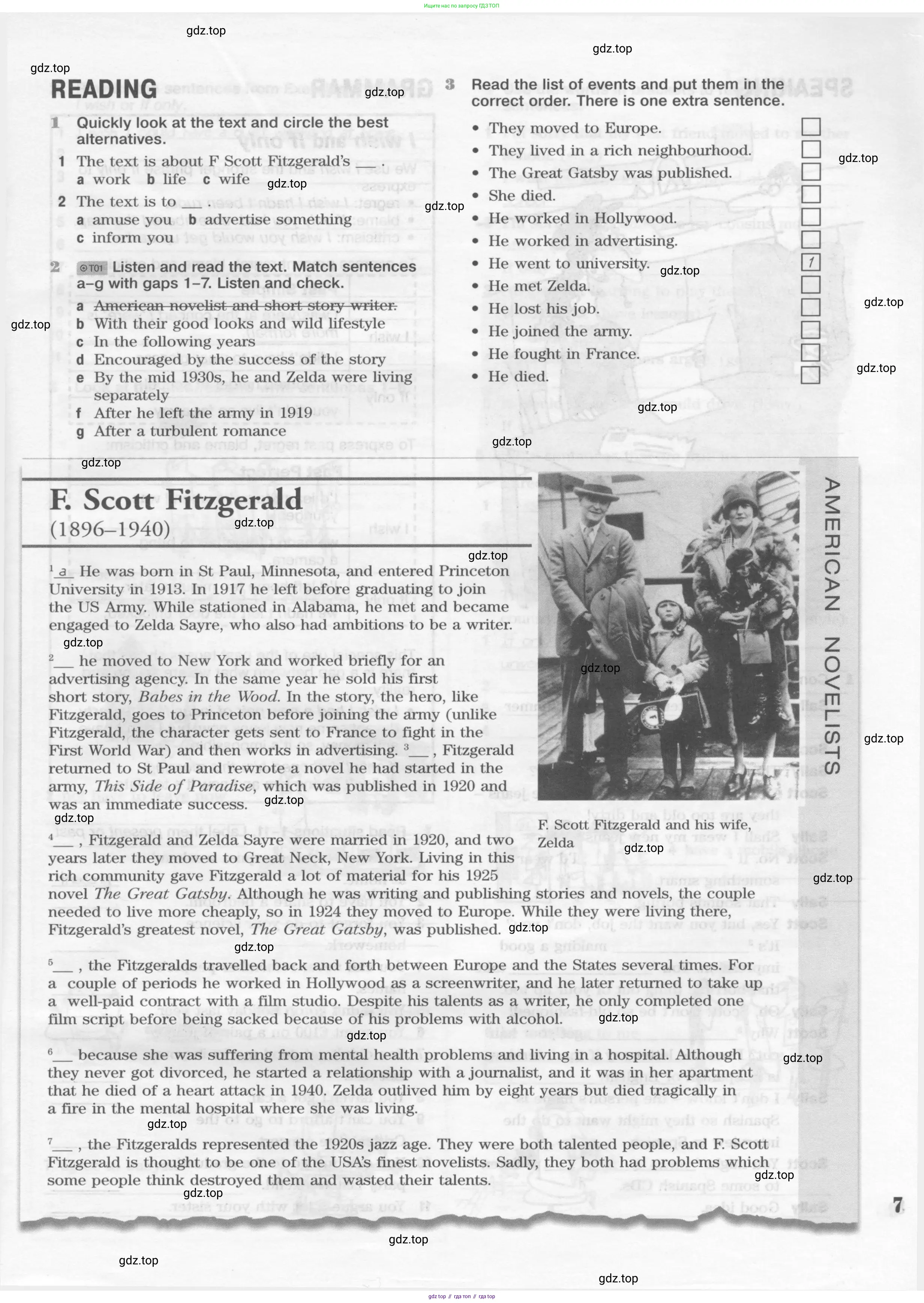 Английский язык (english), 10 класс Рабочая тетрадь (workbook), авторы: Вербицкая Мария Валерьевна (Verbitskaya Maria), Уайт Линдсей (Lindsay White), Фрикер Род (Fricker Rod), Миндрул Ольга Сергеевна (Mindrul Olga), издательство Просвещение, Москва, 2014, зелёного цвета, страница 7