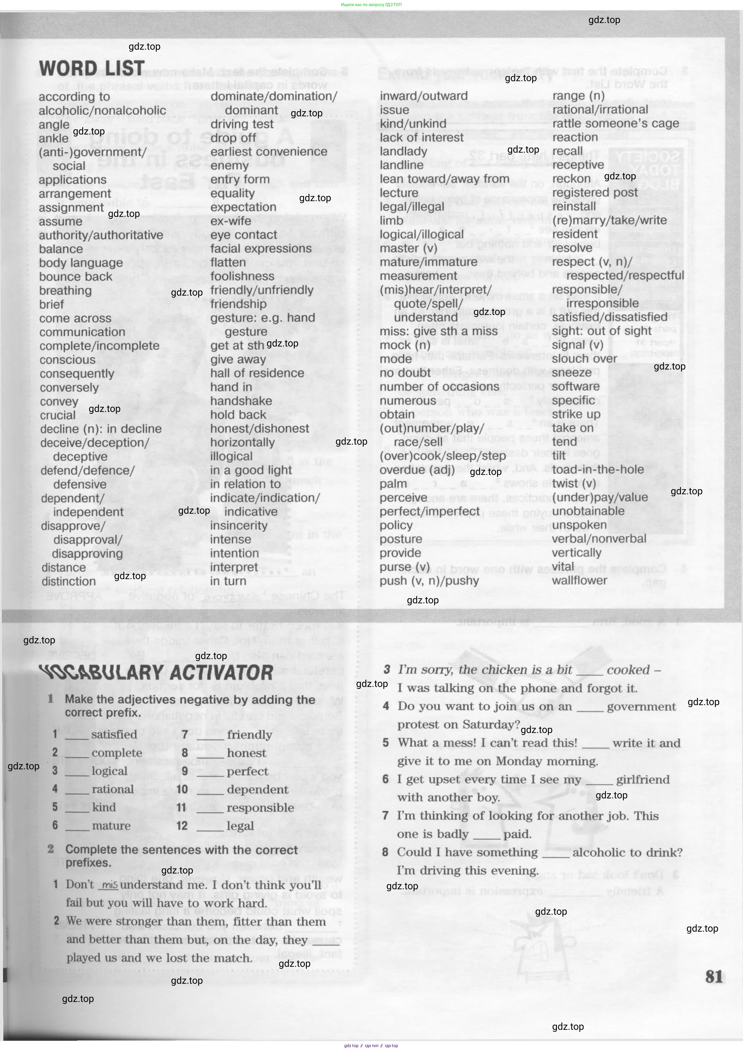 Английский язык (english), 10 класс Рабочая тетрадь (workbook), авторы: Вербицкая Мария Валерьевна (Verbitskaya Maria), Уайт Линдсей (Lindsay White), Фрикер Род (Fricker Rod), Миндрул Ольга Сергеевна (Mindrul Olga), издательство Просвещение, Москва, 2014, зелёного цвета, страница 81