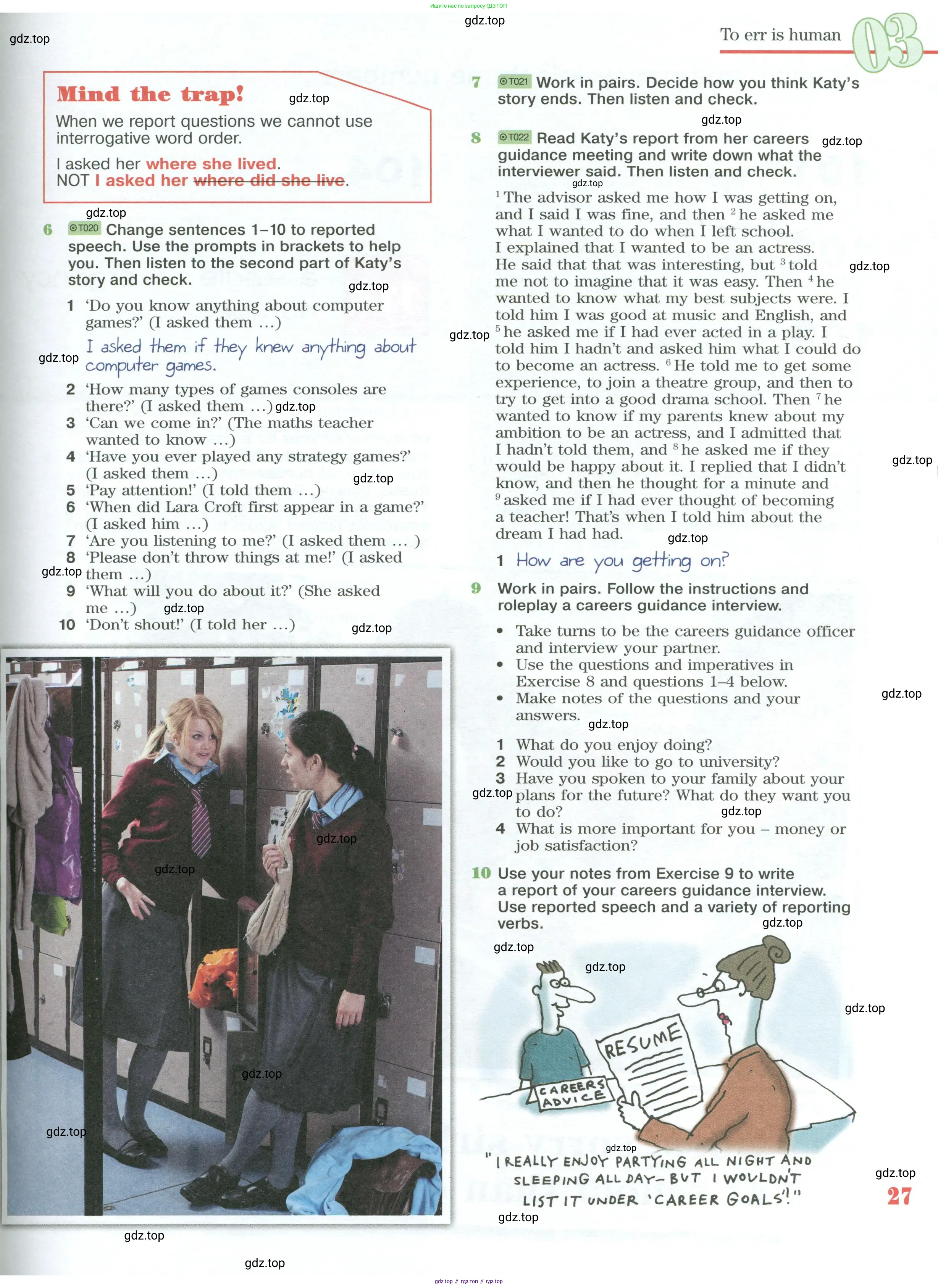Английский язык (english), 10 класс Учебник (Student's book), авторы: Вербицкая Мария Валерьевна (Verbitskaya Maria), Маккинли Стюарт (McKinlay Stuart), Хастингс Боб (Hastings Bob), Каминс Карр Джейн (Comyns Carr Jane), Парсонс Дженнифер (Parsons Jennifer), Миндрул Ольга Сергеевна (Mindrul Olga), издательство Просвещение, Москва, 2016, белого цвета, страница 27