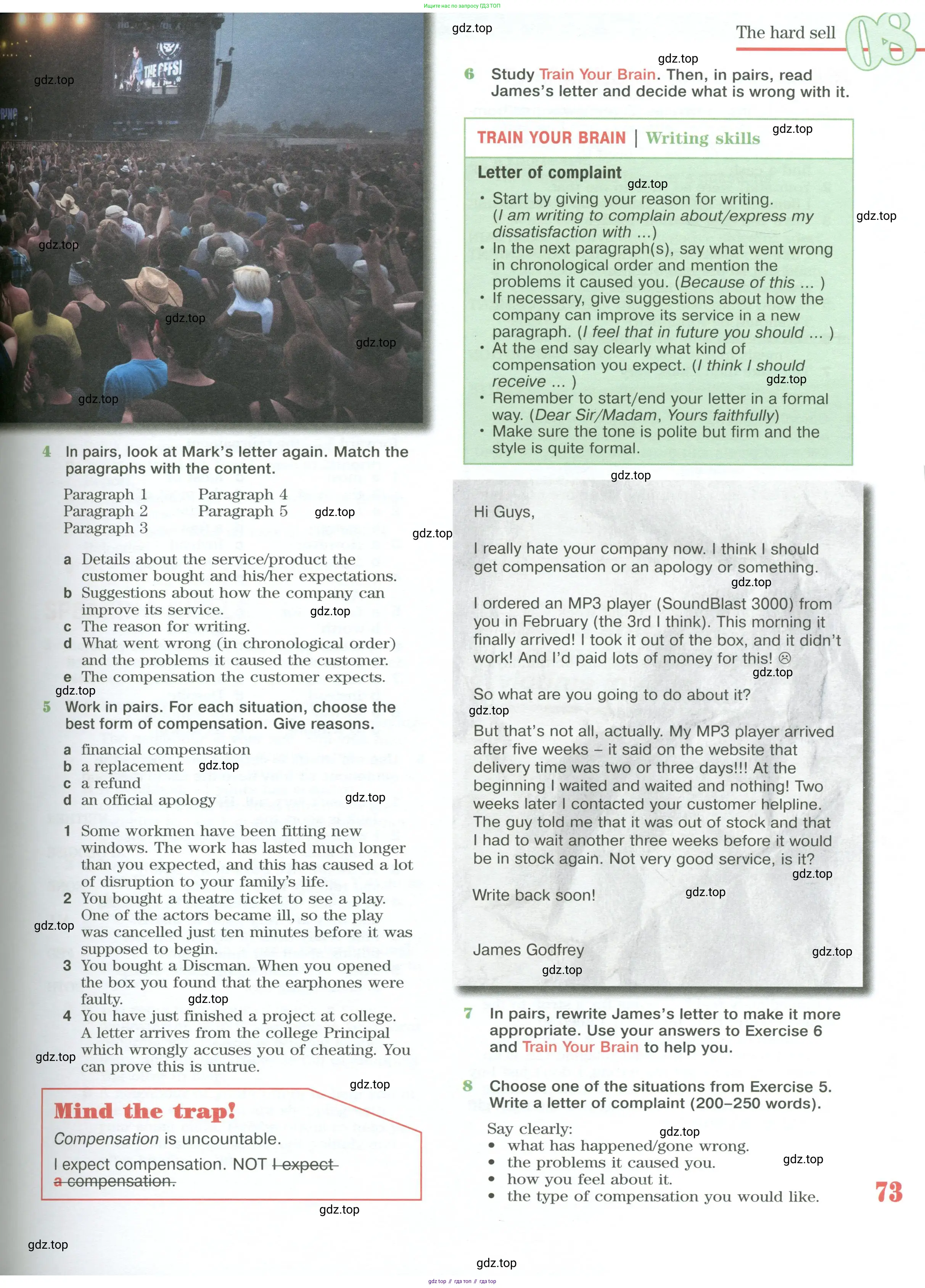 Английский язык (english), 10 класс Учебник (Student's book), авторы: Вербицкая Мария Валерьевна (Verbitskaya Maria), Маккинли Стюарт (McKinlay Stuart), Хастингс Боб (Hastings Bob), Каминс Карр Джейн (Comyns Carr Jane), Парсонс Дженнифер (Parsons Jennifer), Миндрул Ольга Сергеевна (Mindrul Olga), издательство Просвещение, Москва, 2016, белого цвета, страница 73