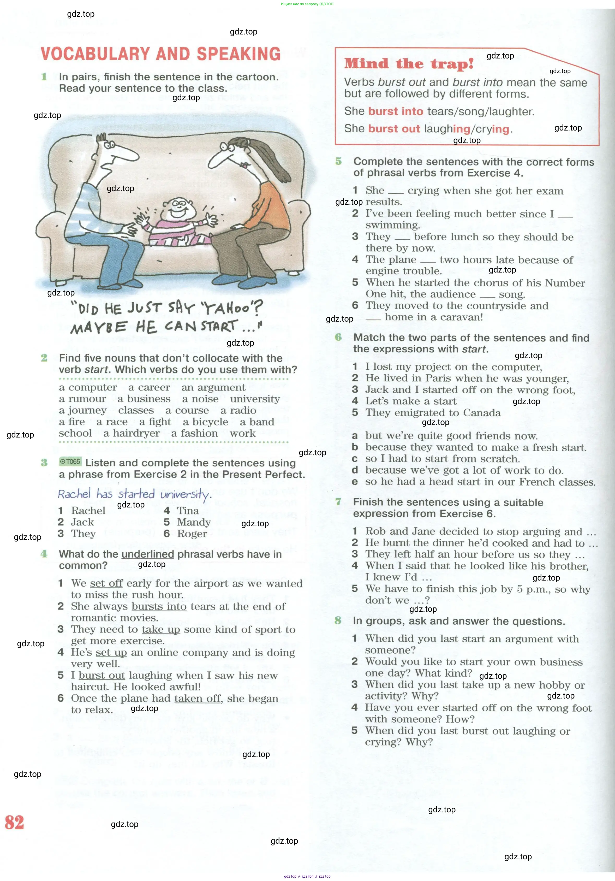 Английский язык (english), 10 класс Учебник (Student's book), авторы: Вербицкая Мария Валерьевна (Verbitskaya Maria), Маккинли Стюарт (McKinlay Stuart), Хастингс Боб (Hastings Bob), Каминс Карр Джейн (Comyns Carr Jane), Парсонс Дженнифер (Parsons Jennifer), Миндрул Ольга Сергеевна (Mindrul Olga), издательство Просвещение, Москва, 2016, белого цвета, страница 82