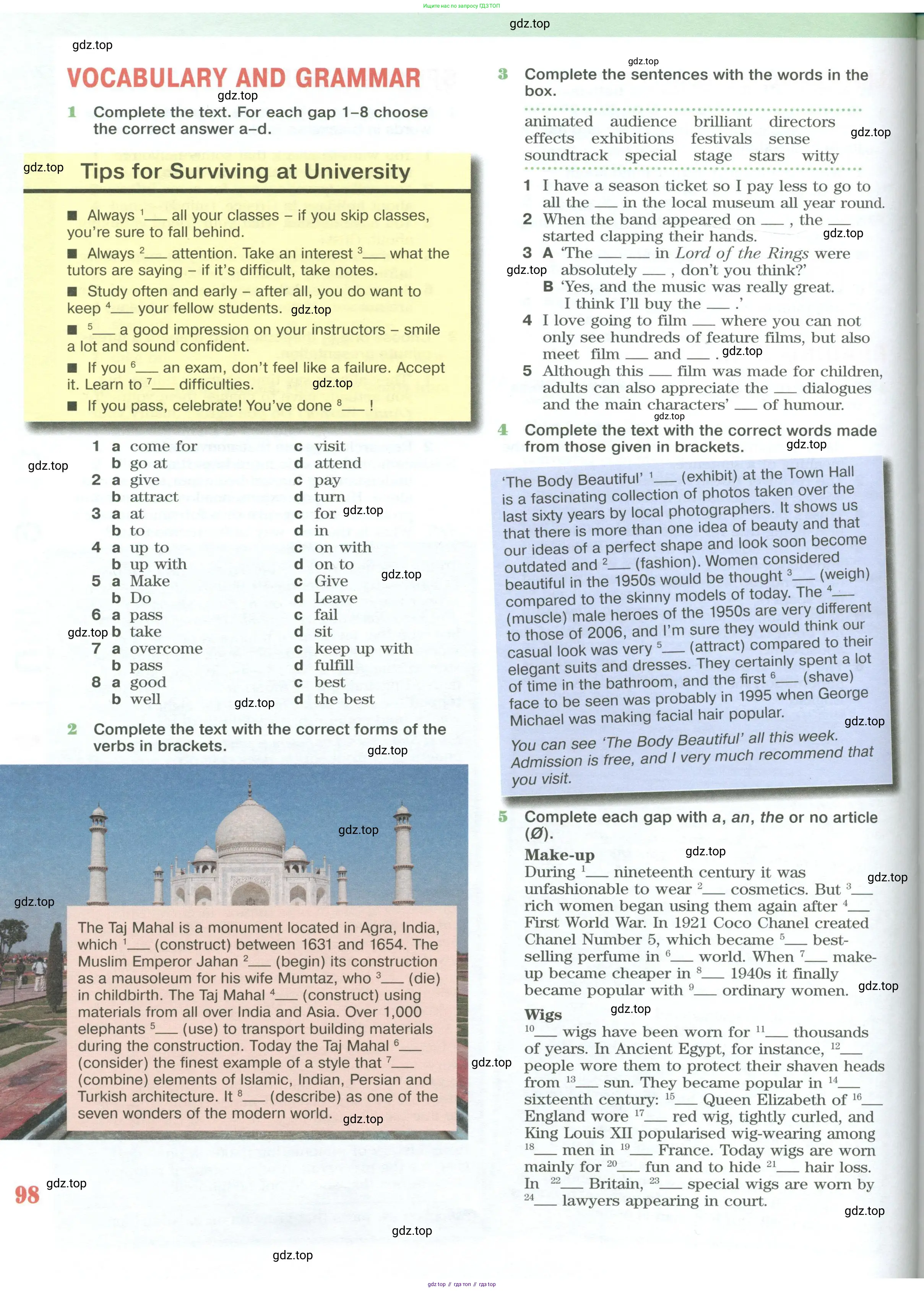 Английский язык (english), 10 класс Учебник (Student's book), авторы: Вербицкая Мария Валерьевна (Verbitskaya Maria), Маккинли Стюарт (McKinlay Stuart), Хастингс Боб (Hastings Bob), Каминс Карр Джейн (Comyns Carr Jane), Парсонс Дженнифер (Parsons Jennifer), Миндрул Ольга Сергеевна (Mindrul Olga), издательство Просвещение, Москва, 2016, белого цвета, страница 98