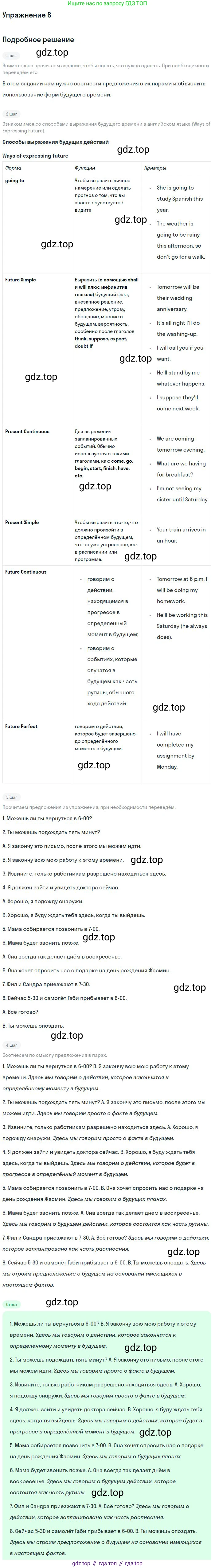 Английский язык (english), 10 класс Учебник (Student's book), авторы: Вербицкая Мария Валерьевна (Verbitskaya Maria), Маккинли Стюарт (McKinlay Stuart), Хастингс Боб (Hastings Bob), Каминс Карр Джейн (Comyns Carr Jane), Парсонс Дженнифер (Parsons Jennifer), Миндрул Ольга Сергеевна (Mindrul Olga), издательство Просвещение, Москва, 2016, белого цвета, страница 87, номер 8, Решение