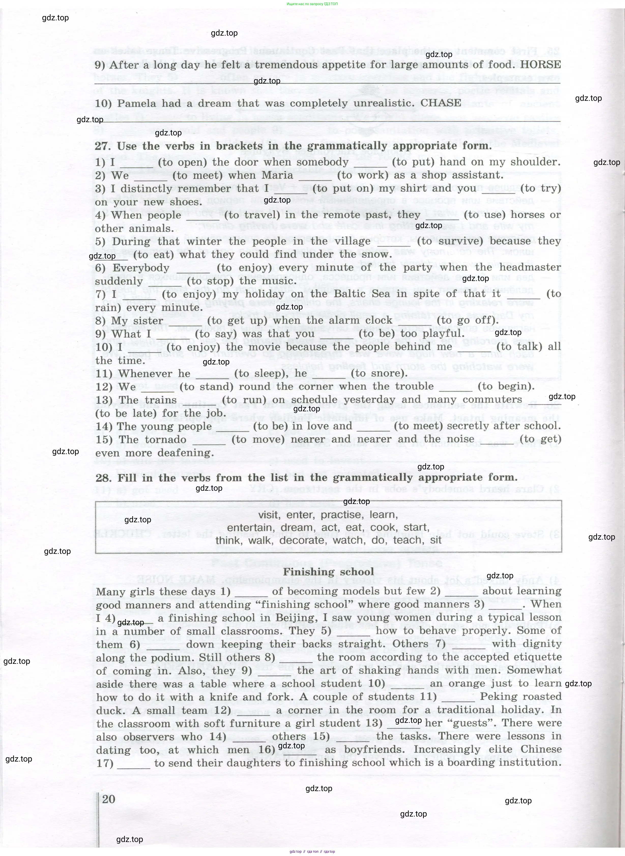 Английский язык (english), 11 класс сборник грамматических упражнений, автор: Мильруд Радислав Петрович (Millrood Radislav), издательство Просвещение, Москва, 2019, страница 20