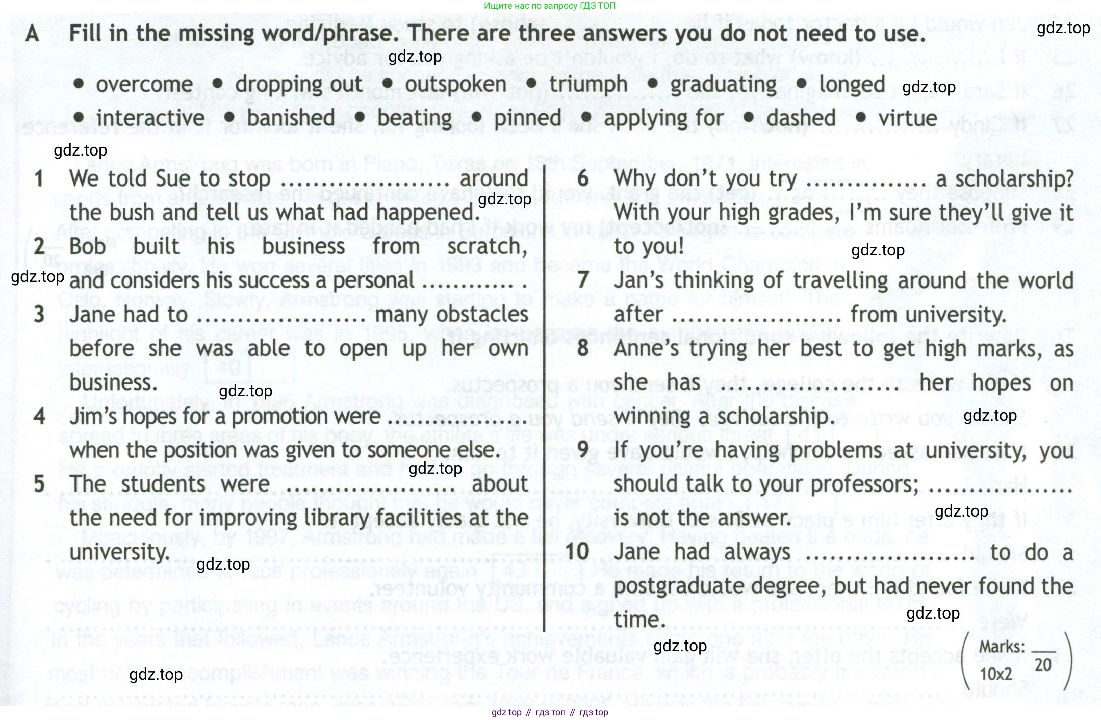 ГДЗ Английский язык (english), 11 класс контрольные задания (test booklet), авторы: Афанасьева Ольга Васильевна (Afanasyeva Olga), Дули Дженни (Dooley Jenny), Михеева Ирина Владимировна (Mikheeva Irina), Эванс Вирджиния (Evans Virginia), издательство Просвещение, Москва, 2019, сиреневого цвета, страница 39, номер 1, Условие