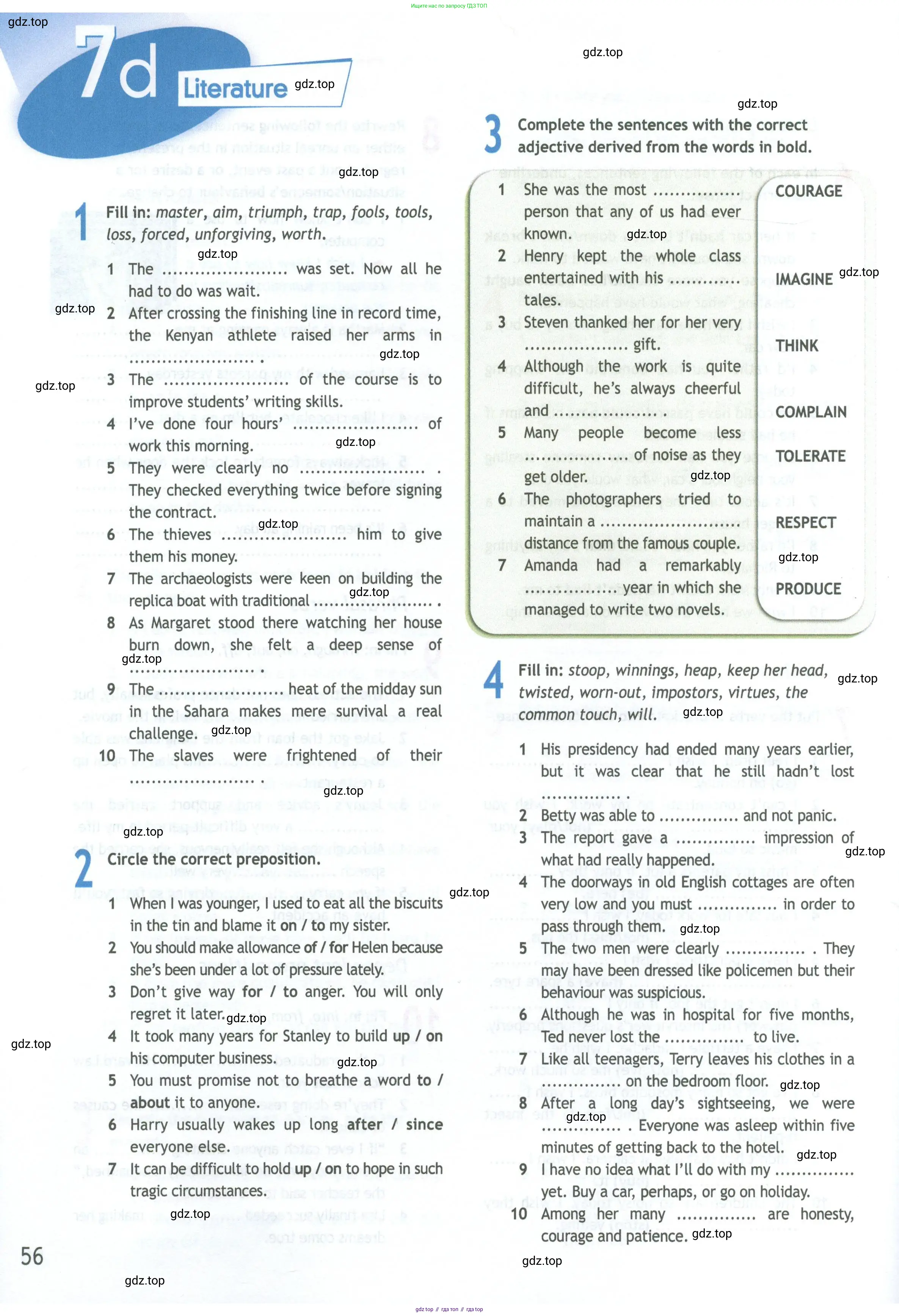 Английский язык (english), 11 класс Рабочая тетрадь (workbook), авторы: Афанасьева Ольга Васильевна (Afanasyeva Olga), Дули Дженни (Dooley Jenny), Михеева Ирина Владимировна (Mikheeva Irina), Оби Боб (Obee Bob), Эванс Вирджиния (Evans Virginia), издательство Просвещение, Москва, 2019, белого цвета, страница 56