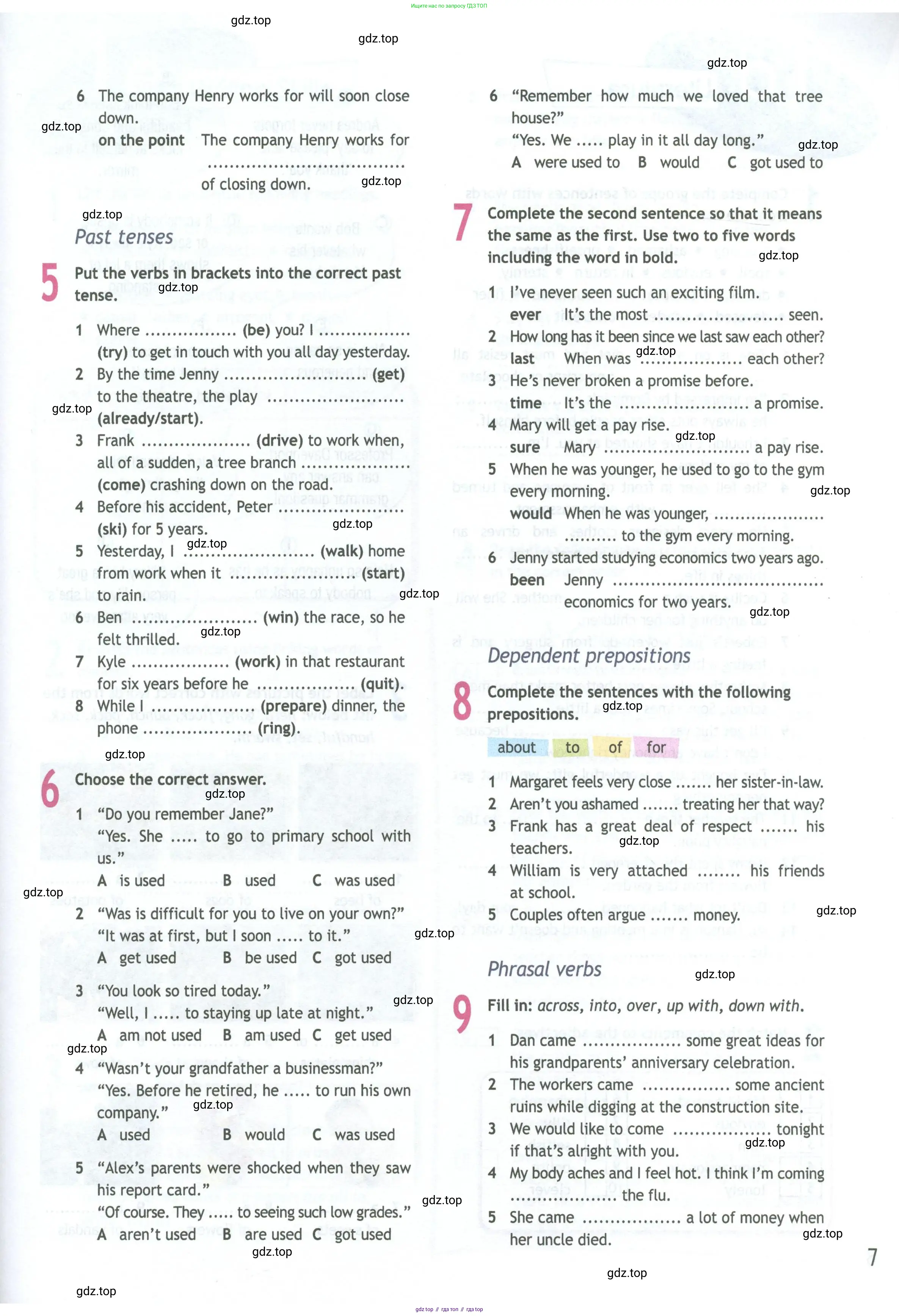 Английский язык (english), 11 класс Рабочая тетрадь (workbook), авторы: Афанасьева Ольга Васильевна (Afanasyeva Olga), Дули Дженни (Dooley Jenny), Михеева Ирина Владимировна (Mikheeva Irina), Оби Боб (Obee Bob), Эванс Вирджиния (Evans Virginia), издательство Просвещение, Москва, 2019, белого цвета, страница 7