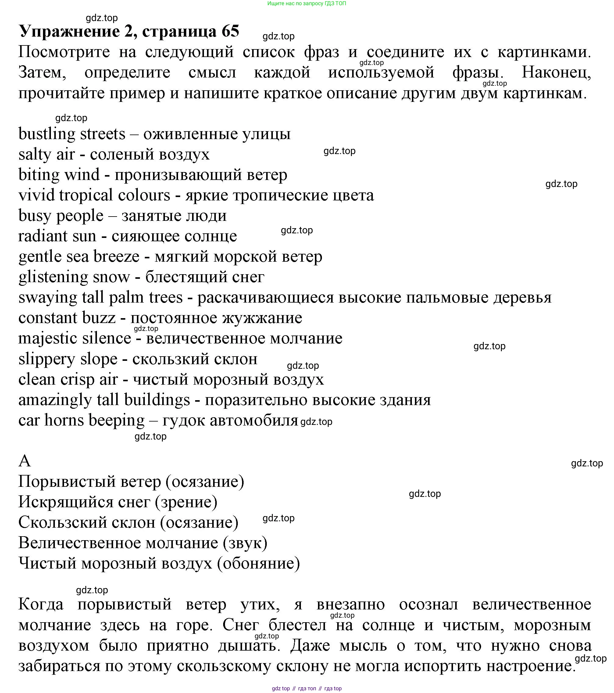 Английский язык (english), 11 класс Рабочая тетрадь (workbook), авторы: Афанасьева Ольга Васильевна (Afanasyeva Olga), Дули Дженни (Dooley Jenny), Михеева Ирина Владимировна (Mikheeva Irina), Оби Боб (Obee Bob), Эванс Вирджиния (Evans Virginia), издательство Просвещение, Москва, 2019, белого цвета, страница 65, номер 2, Решение 1