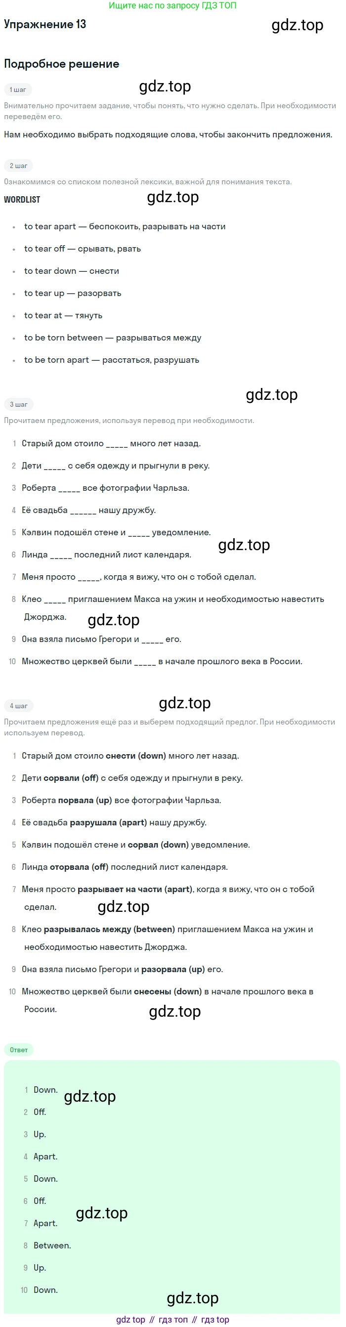 ГДЗ Английский язык (english), 11 класс рабочая тетрадь (activity book), авторы: Афанасьева Ольга Васильевна (Afanasyeva Olga), Михеева Ирина Владимировна (Mikheeva Irina), Баранова Ксения Михайловна (Baranova Ksenia), Мичугина Светлана Викторовна, издательство Просвещение, Москва, 2009, красного цвета, страница 57, номер 13, Решение