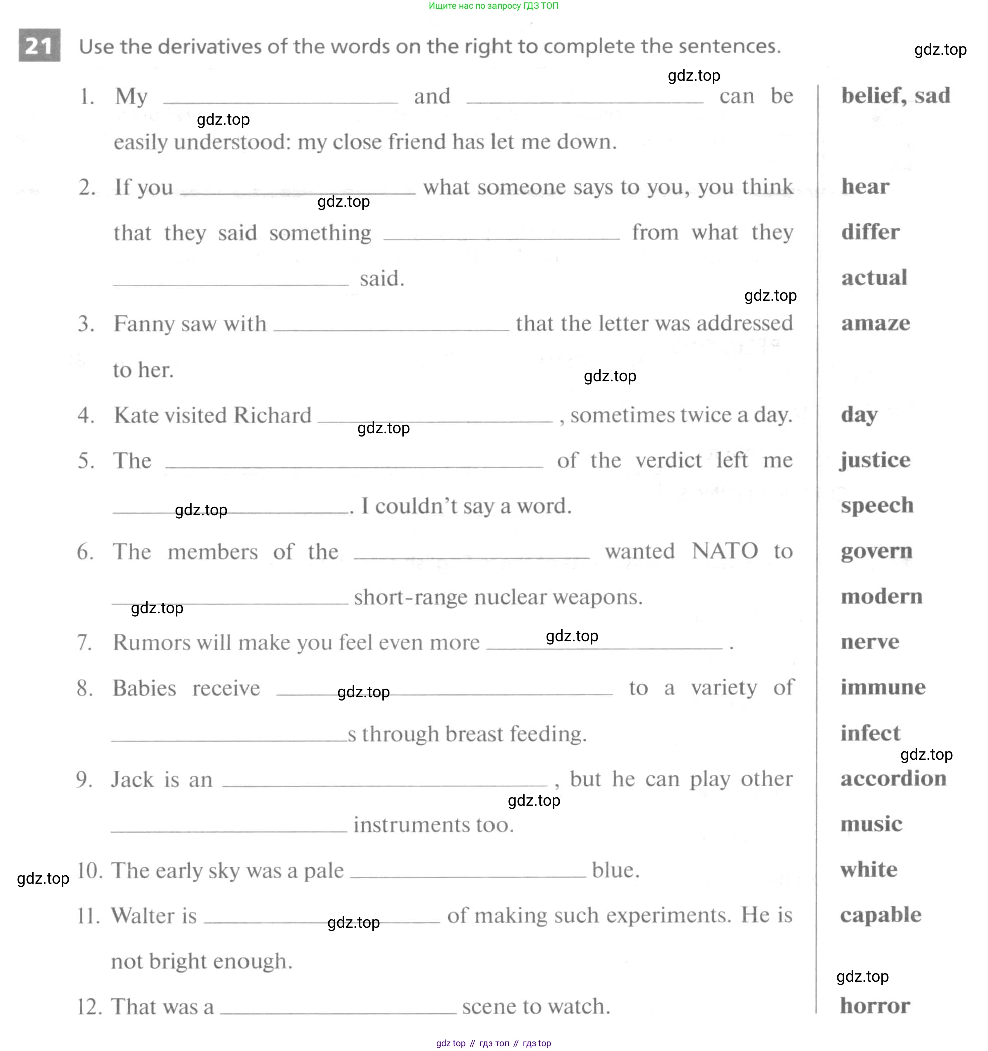 Английский язык (english), 11 класс рабочая тетрадь, авторы: Афанасьева Ольга Васильевна (Afanasyeva Olga), Михеева Ирина Владимировна (Mikheeva Irina), Баранова Ксения Михайловна (Baranova Ksenia), издательство Просвещение, Москва, 2016, белого цвета, страница 40, номер 21, Условие