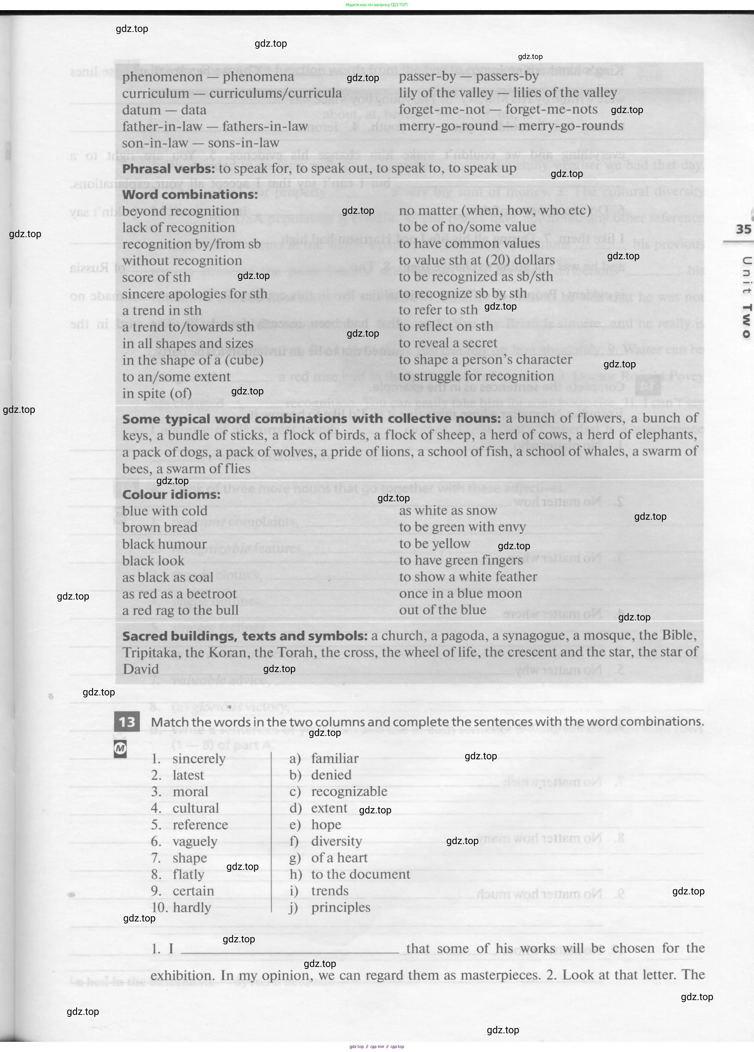 Английский язык (english), 11 класс рабочая тетрадь, авторы: Афанасьева Ольга Васильевна (Afanasyeva Olga), Михеева Ирина Владимировна (Mikheeva Irina), Баранова Ксения Михайловна (Baranova Ksenia), издательство Просвещение, Москва, 2016, белого цвета, страница 35