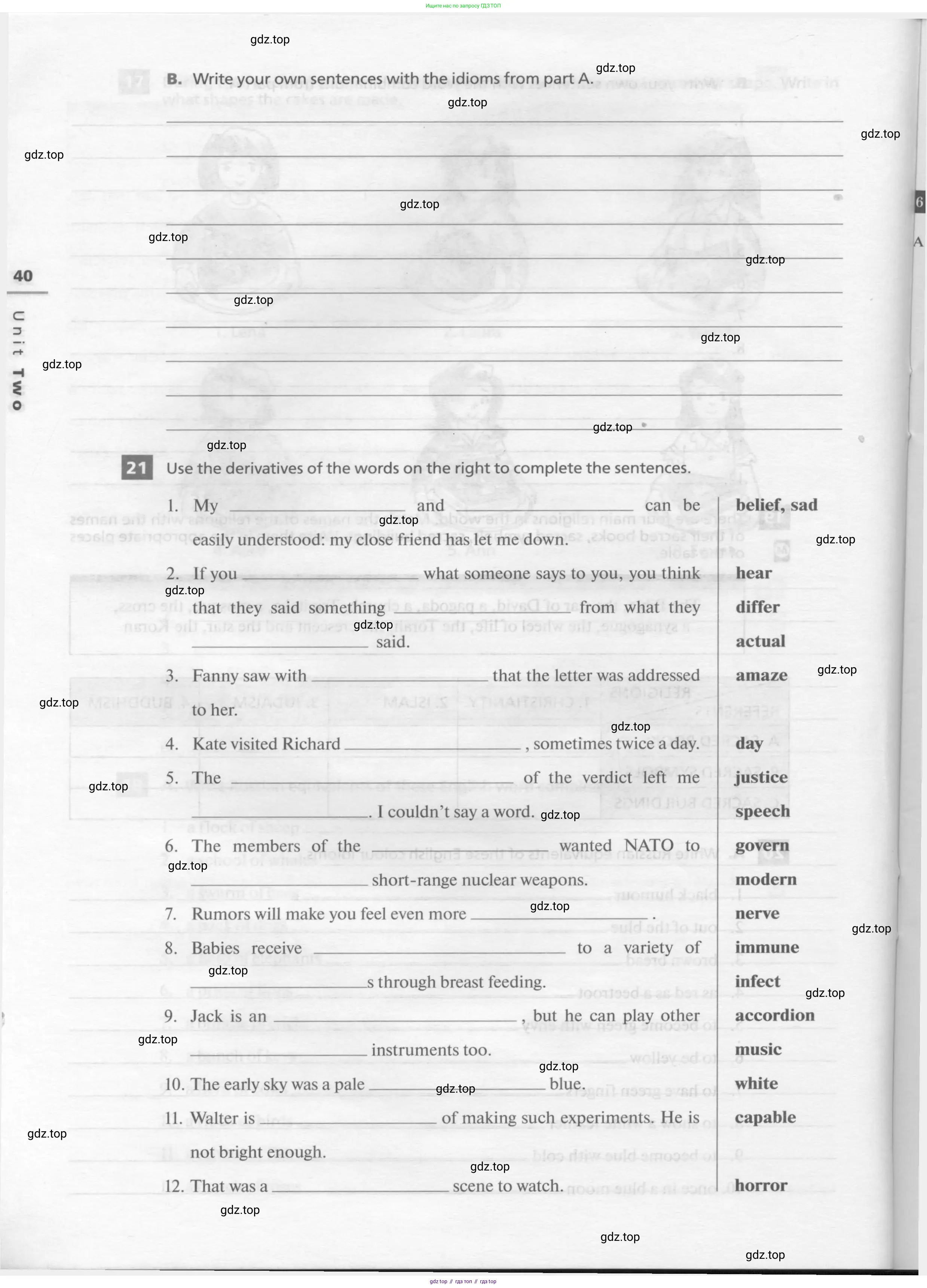 Английский язык (english), 11 класс рабочая тетрадь, авторы: Афанасьева Ольга Васильевна (Afanasyeva Olga), Михеева Ирина Владимировна (Mikheeva Irina), Баранова Ксения Михайловна (Baranova Ksenia), издательство Просвещение, Москва, 2016, белого цвета, страница 40