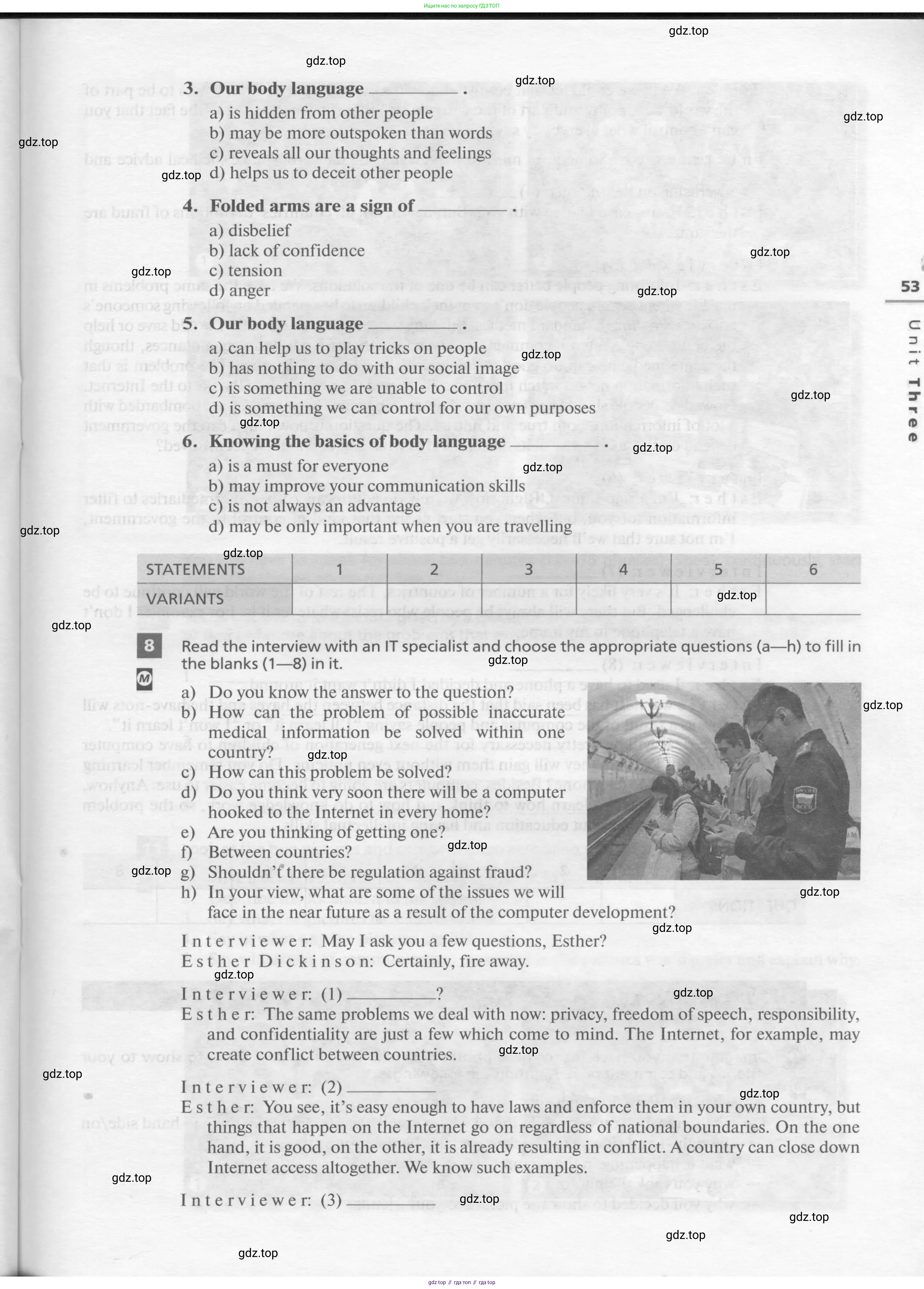 Английский язык (english), 11 класс рабочая тетрадь, авторы: Афанасьева Ольга Васильевна (Afanasyeva Olga), Михеева Ирина Владимировна (Mikheeva Irina), Баранова Ксения Михайловна (Baranova Ksenia), издательство Просвещение, Москва, 2016, белого цвета, страница 53