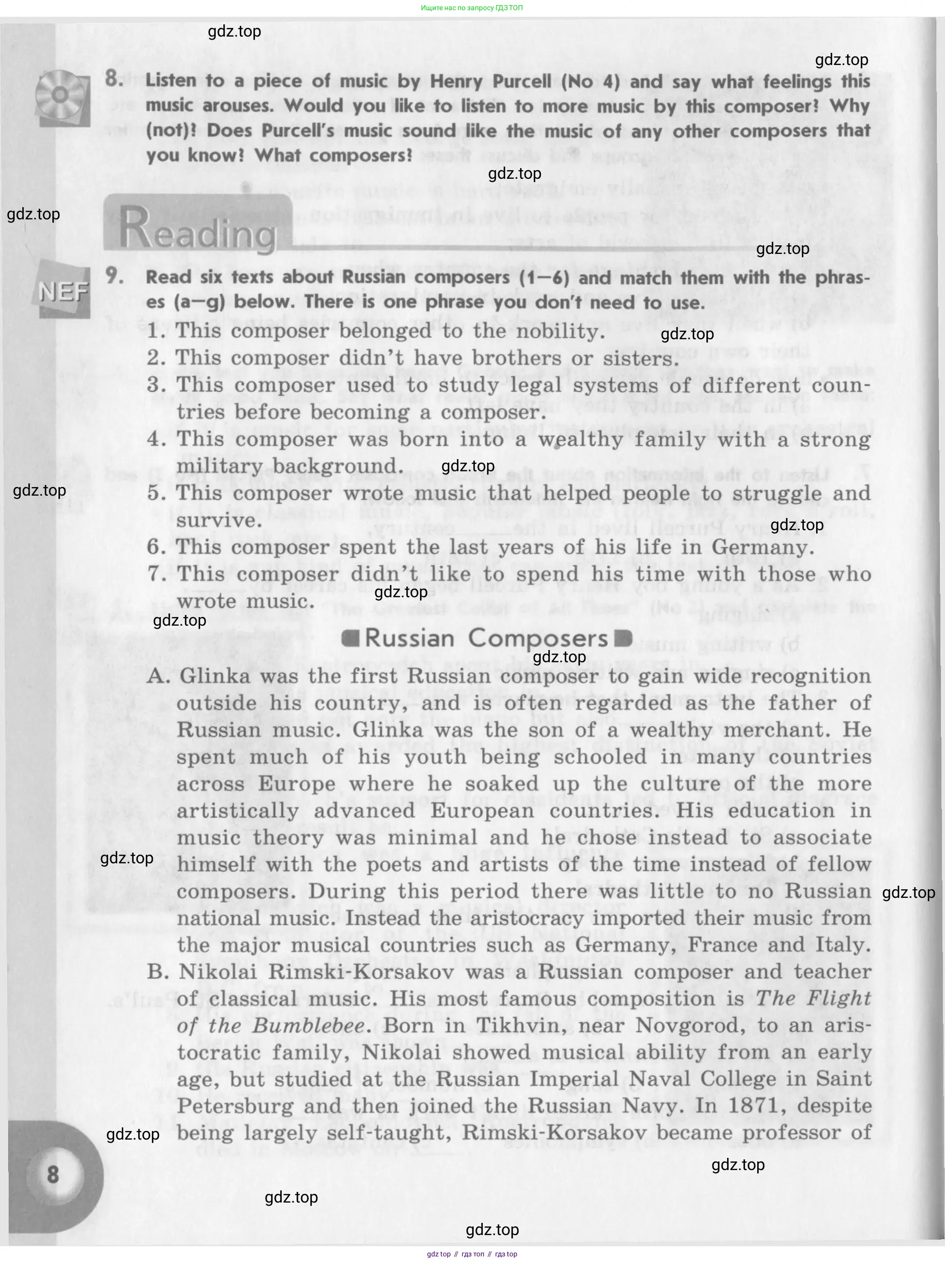 Английский язык (english), 11 класс Учебник (Student's book), авторы: Афанасьева Ольга Васильевна (Afanasyeva Olga), Михеева Ирина Владимировна (Mikheeva Irina), издательство Просвещение, Москва, 2014, белого цвета, страница 8