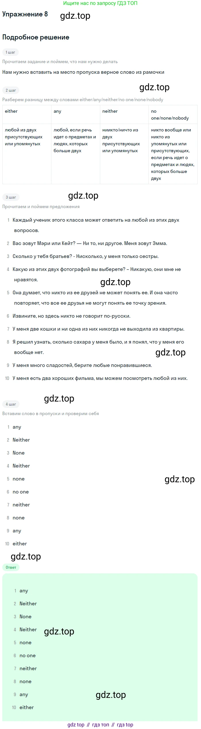 Английский язык (english), 11 класс Учебник, авторы: Афанасьева Ольга Васильевна (Afanasyeva Olga), Михеева Ирина Владимировна (Mikheeva Irina), Баранова Ксения Михайловна (Baranova Ksenia), издательство Просвещение, Москва, 2017, белого цвета, страница 32, номер 8, Решение