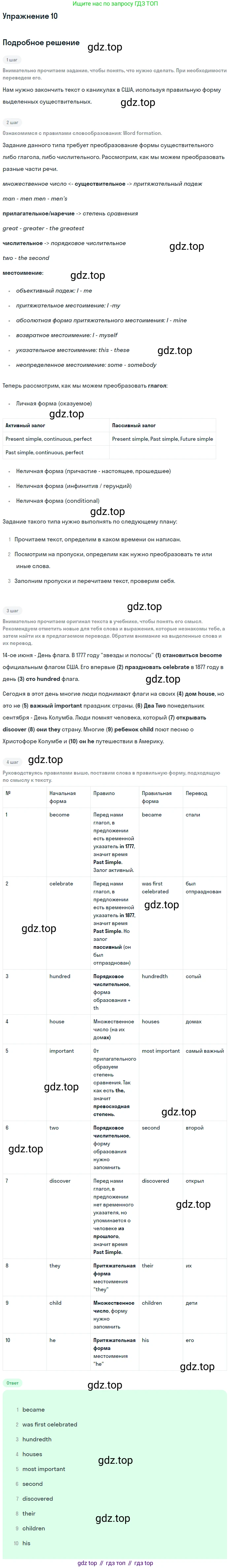 Английский язык (english), 11 класс Учебник, авторы: Афанасьева Ольга Васильевна (Afanasyeva Olga), Михеева Ирина Владимировна (Mikheeva Irina), Баранова Ксения Михайловна (Baranova Ksenia), издательство Просвещение, Москва, 2017, белого цвета, страница 61, номер 10, Решение