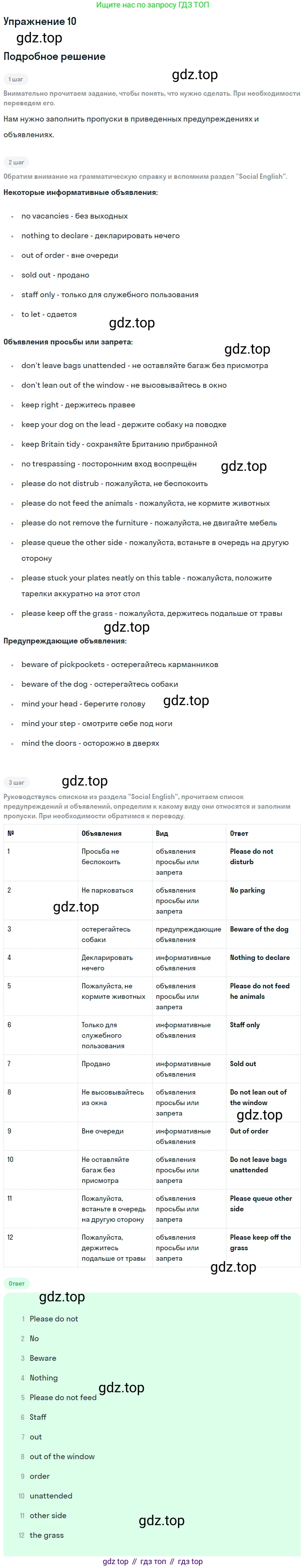 Английский язык (english), 11 класс Учебник, авторы: Афанасьева Ольга Васильевна (Afanasyeva Olga), Михеева Ирина Владимировна (Mikheeva Irina), Баранова Ксения Михайловна (Baranova Ksenia), издательство Просвещение, Москва, 2017, белого цвета, страница 85, номер 10, Решение