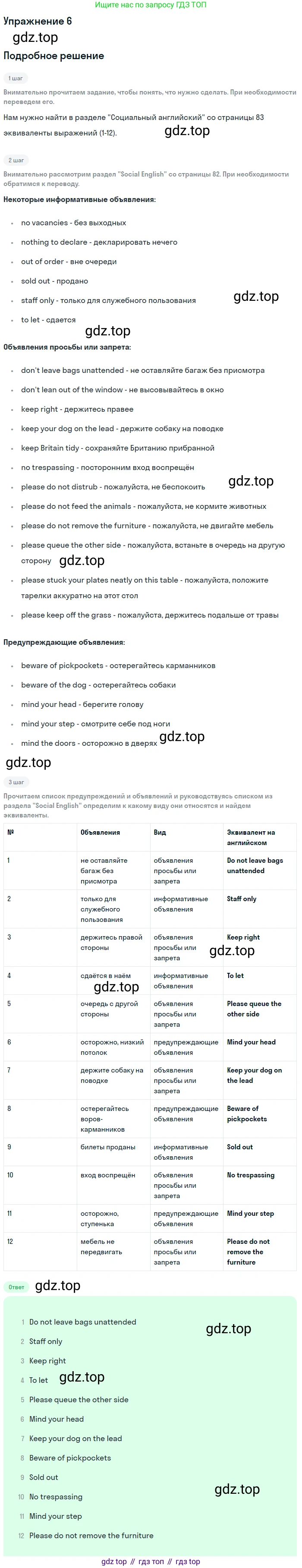 Английский язык (english), 11 класс Учебник, авторы: Афанасьева Ольга Васильевна (Afanasyeva Olga), Михеева Ирина Владимировна (Mikheeva Irina), Баранова Ксения Михайловна (Baranova Ksenia), издательство Просвещение, Москва, 2017, белого цвета, страница 84, номер 6, Решение