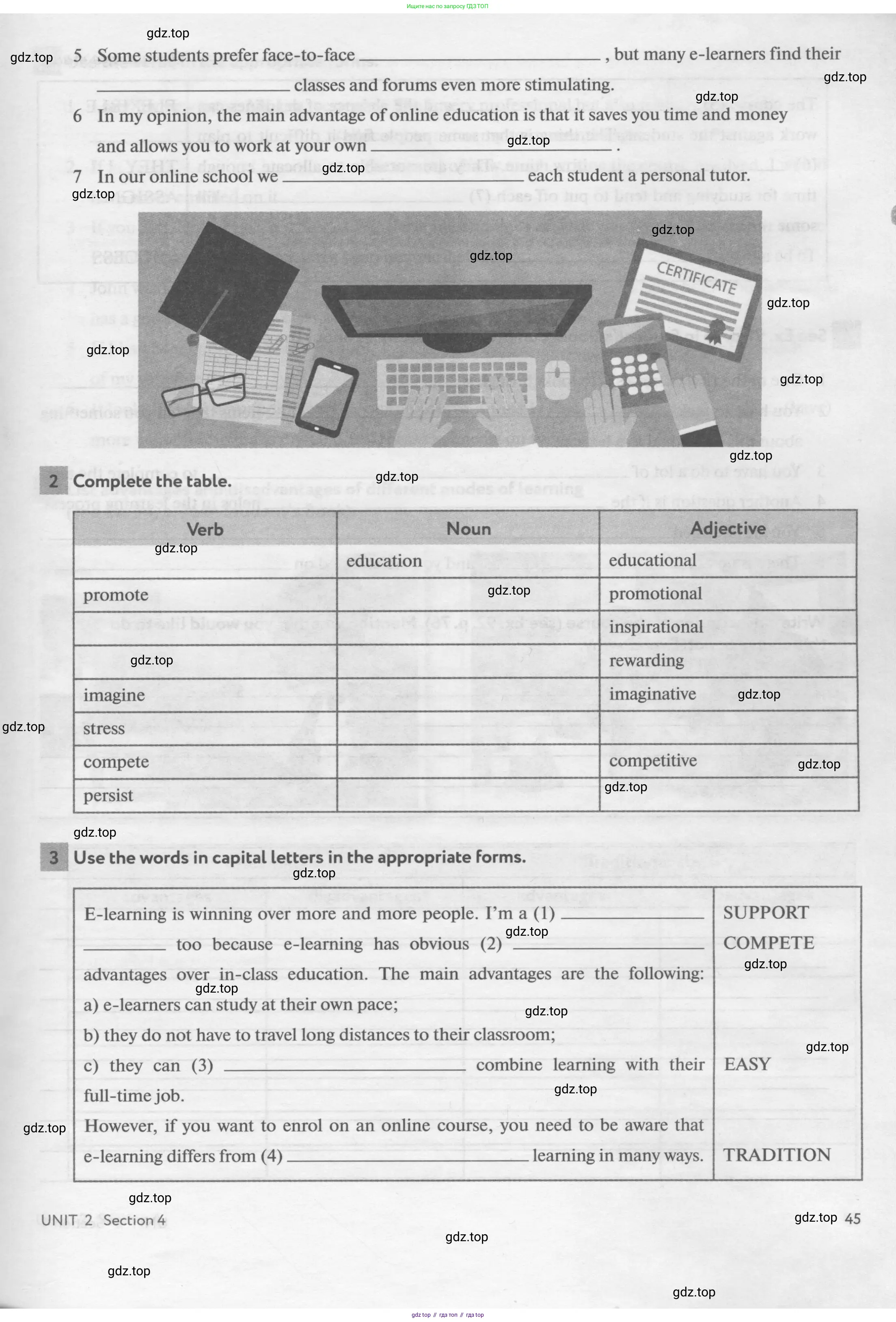 Английский язык (english), 11 класс рабочая тетрадь с контрольными работами (workbook + tests), авторы: Биболетова Мерем Забатовна, Бабушис Елена Евгеньевна, Снежко Надежда Дмитриевна, издательство Просвещение, Москва, 2017, жёлтого цвета, страница 45
