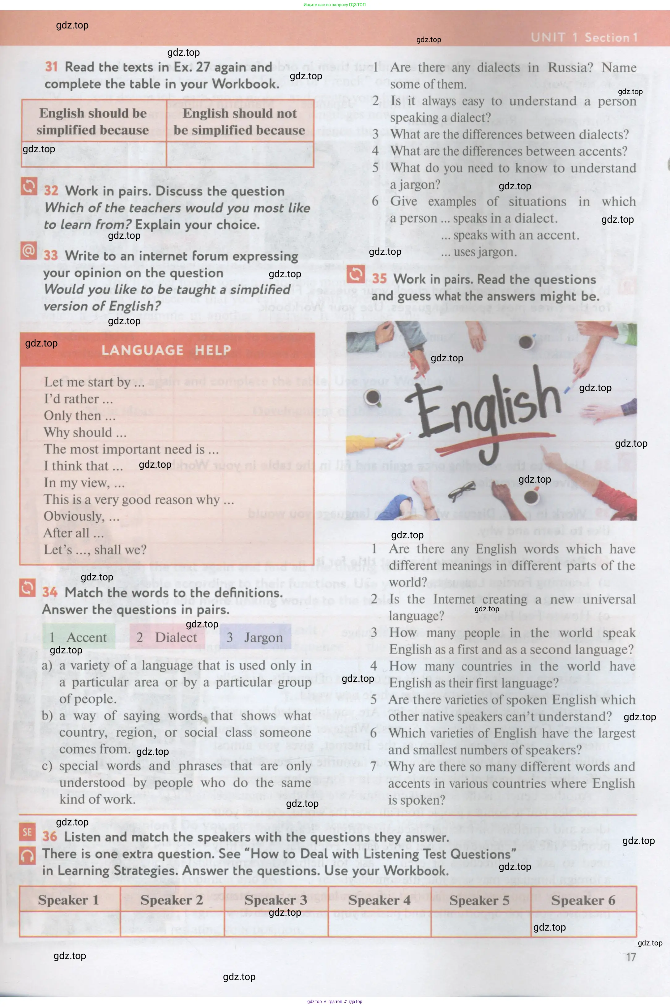 Английский язык (english), 11 класс Учебник (Student's book), авторы: Биболетова Мерем Забатовна, Бабушис Елена Евгеньевна, Снежко Надежда Дмитриевна, издательство Просвещение, Москва, 2017, жёлтого цвета, страница 17