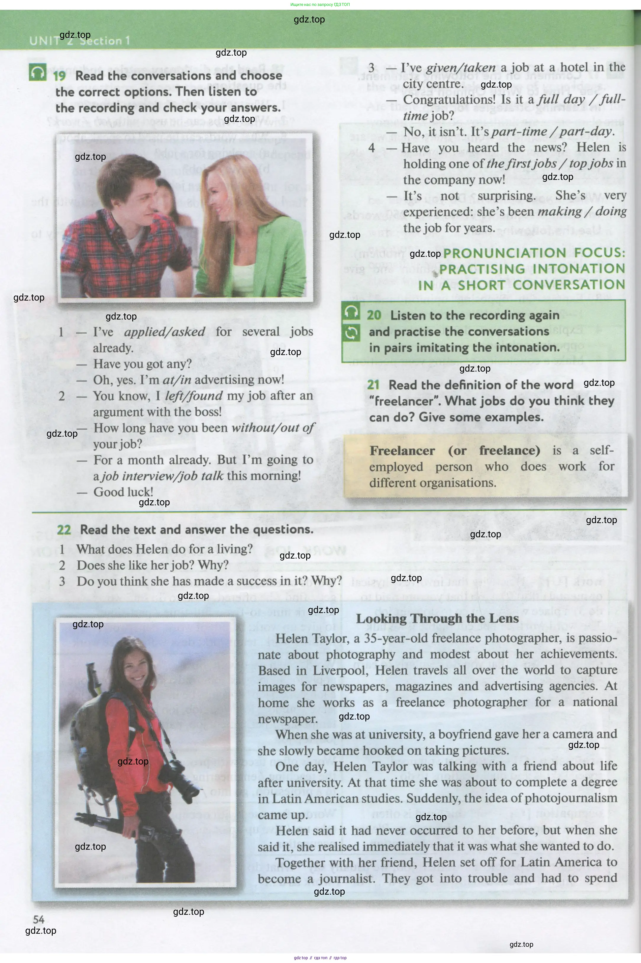 Английский язык (english), 11 класс Учебник (Student's book), авторы: Биболетова Мерем Забатовна, Бабушис Елена Евгеньевна, Снежко Надежда Дмитриевна, издательство Просвещение, Москва, 2017, жёлтого цвета, страница 54