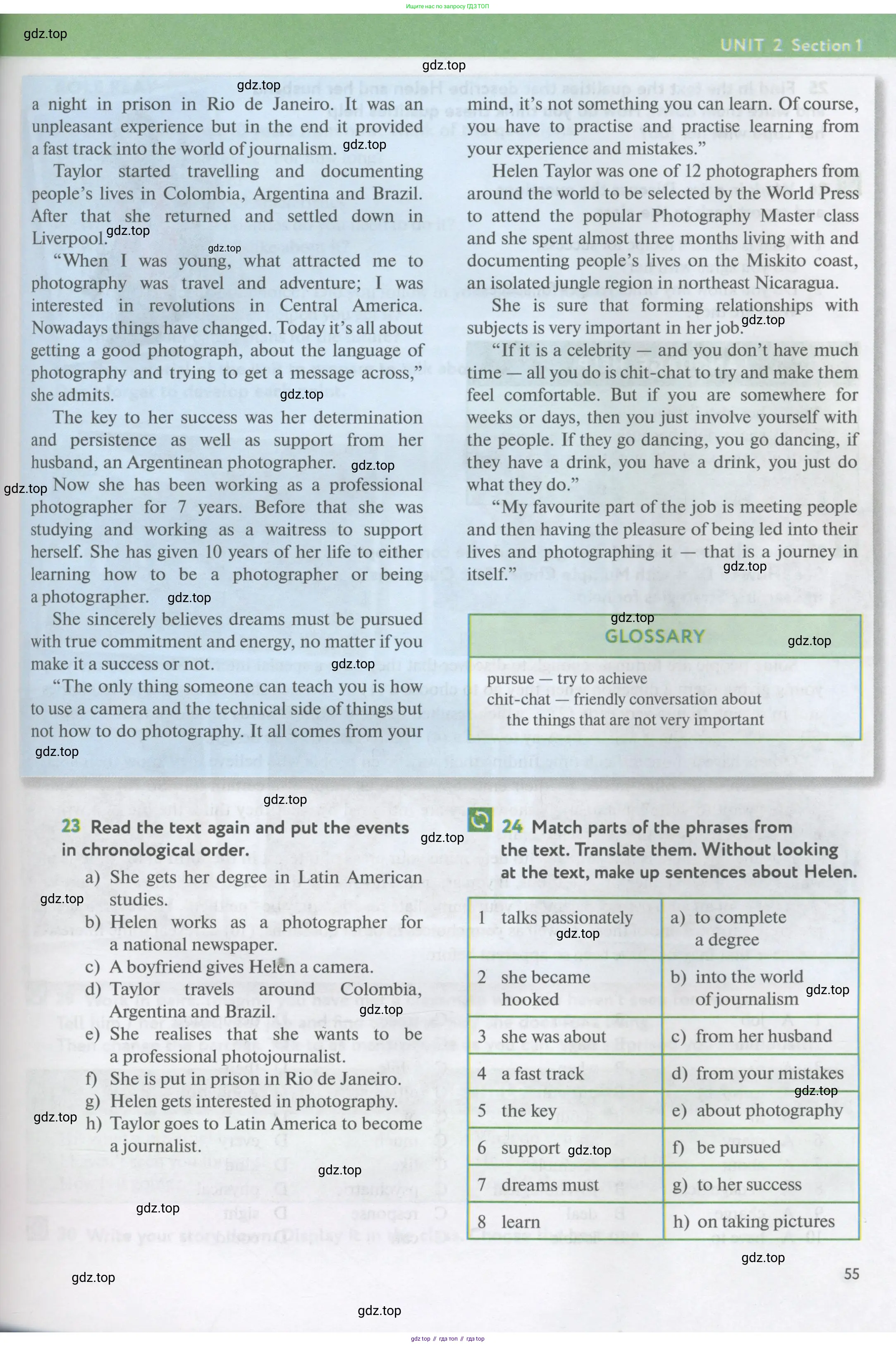 Английский язык (english), 11 класс Учебник (Student's book), авторы: Биболетова Мерем Забатовна, Бабушис Елена Евгеньевна, Снежко Надежда Дмитриевна, издательство Просвещение, Москва, 2017, жёлтого цвета, страница 55