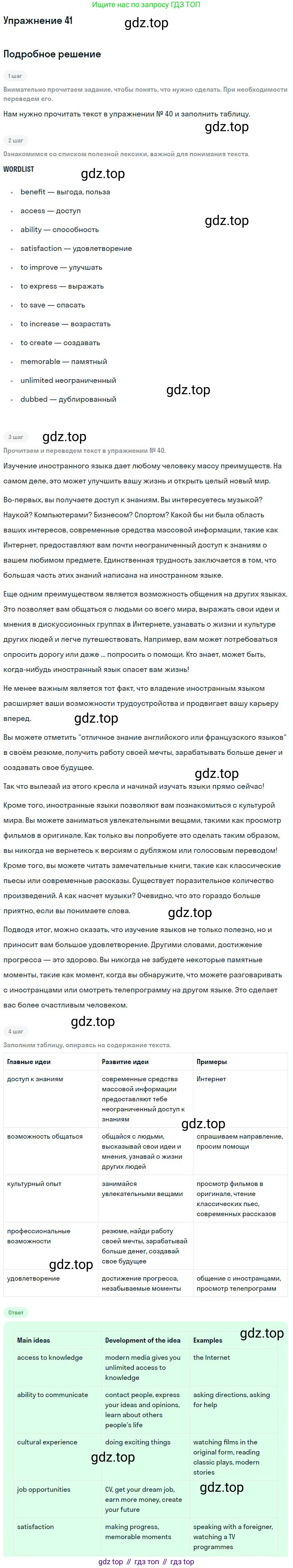 Английский язык (english), 11 класс Учебник (Student's book), авторы: Биболетова Мерем Забатовна, Бабушис Елена Евгеньевна, Снежко Надежда Дмитриевна, издательство Просвещение, Москва, 2017, жёлтого цвета, страница 19, номер 41, Решение