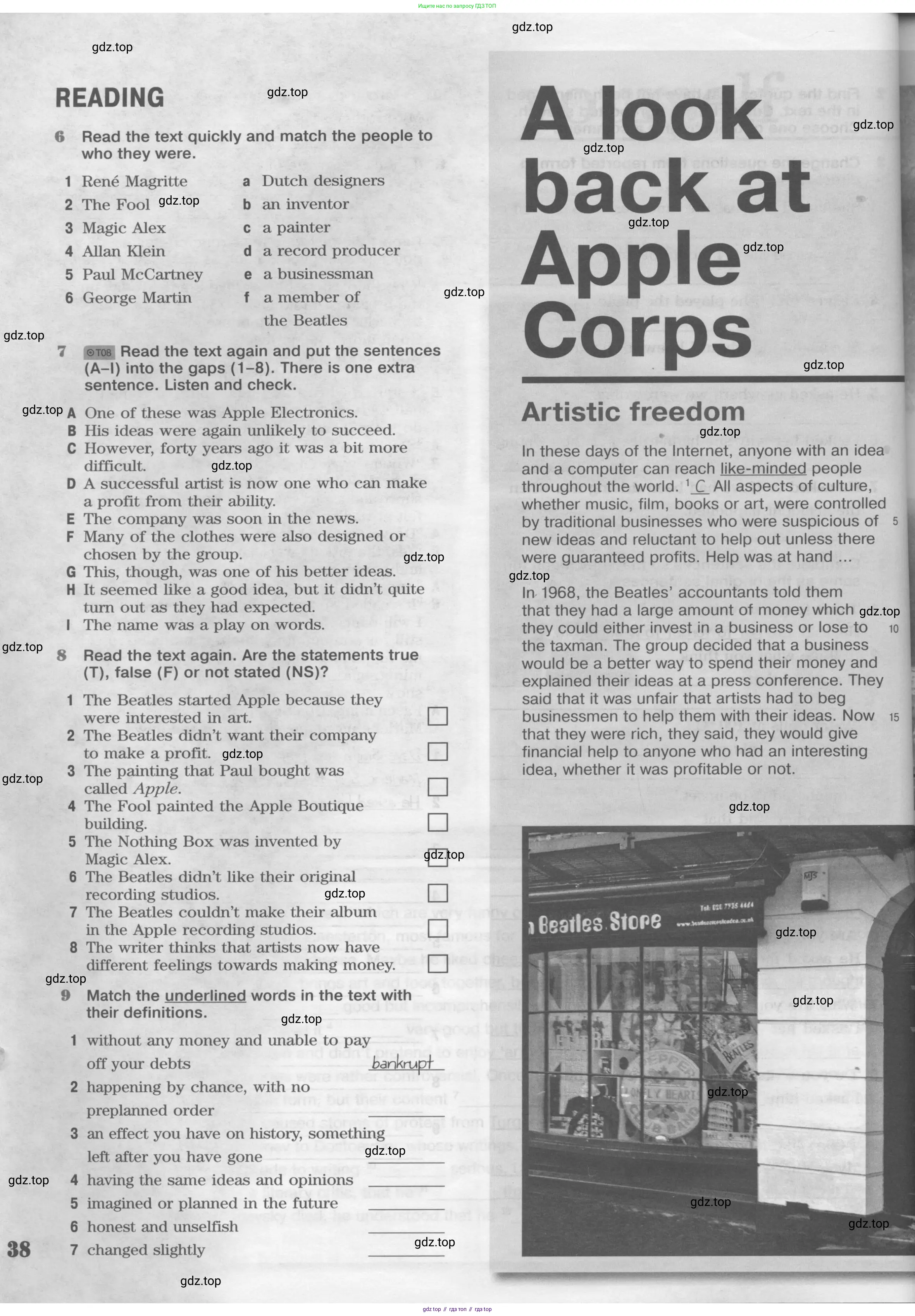 Английский язык (english), 11 класс Рабочая тетрадь (workbook), авторы: Вербицкая Мария Валерьевна (Verbitskaya Maria), Фрикер Род (Fricker Rod), Миндрул Ольга Сергеевна (Mindrul Olga), издательство Просвещение, Москва, 2016, страница 38