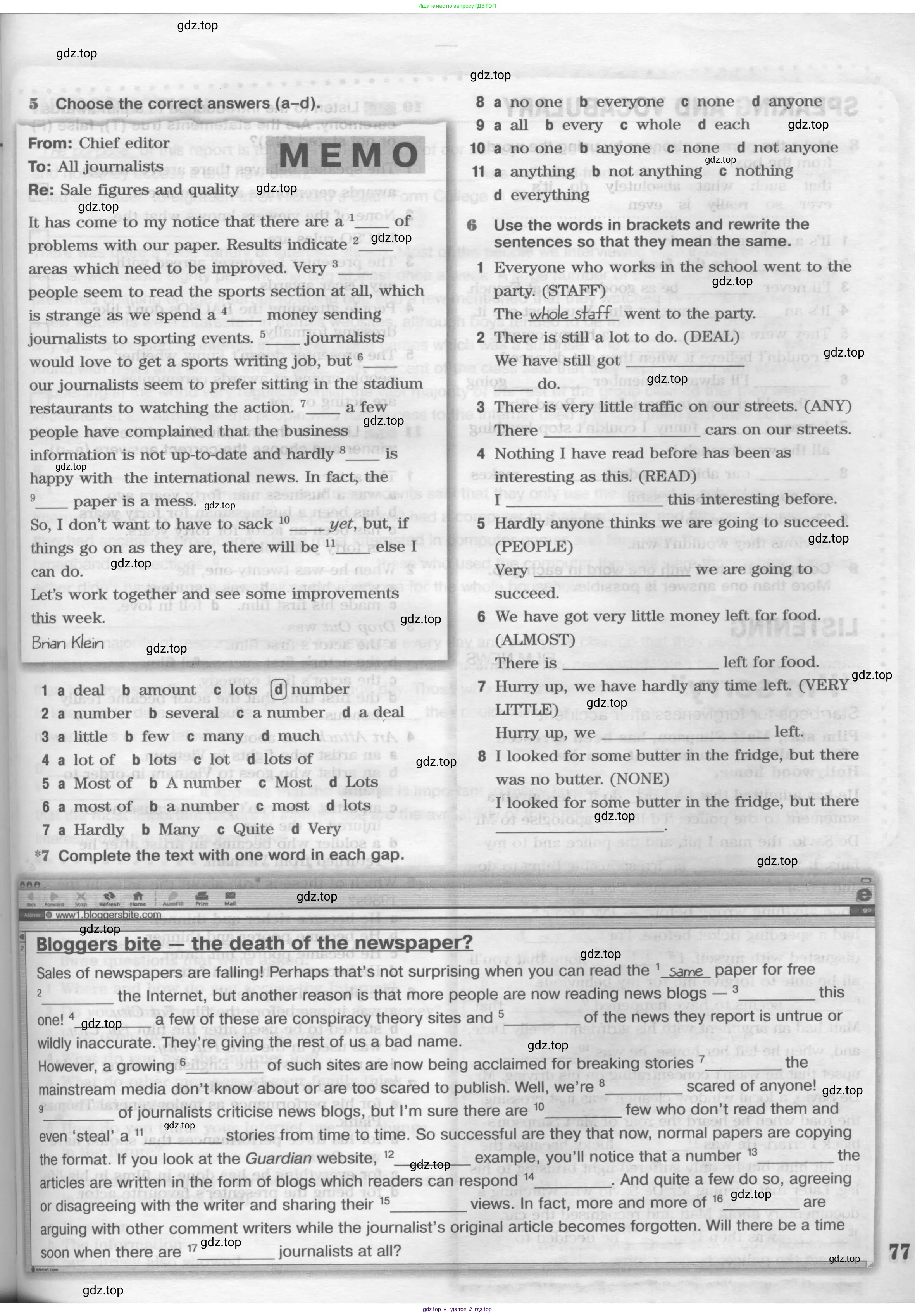 ГДЗ Английский язык (english), 11 класс Рабочая тетрадь (workbook), авторы: Вербицкая Мария Валерьевна (Verbitskaya Maria), Фрикер Род (Fricker Rod), Миндрул Ольга Сергеевна (Mindrul Olga), издательство Просвещение, Москва, 2016, страница 77