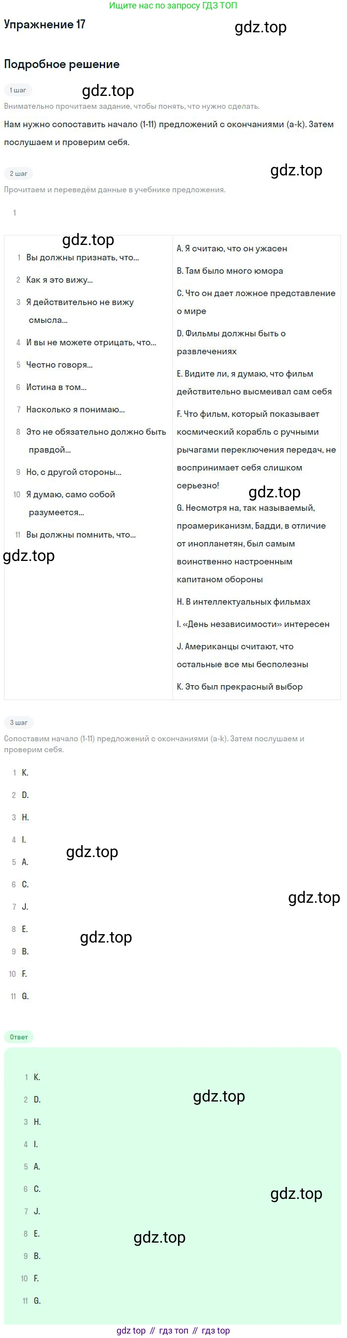 ГДЗ Английский язык (english), 11 класс Рабочая тетрадь (workbook), авторы: Вербицкая Мария Валерьевна (Verbitskaya Maria), Фрикер Род (Fricker Rod), Миндрул Ольга Сергеевна (Mindrul Olga), издательство Просвещение, Москва, 2016, страница 41, номер 17, Решение