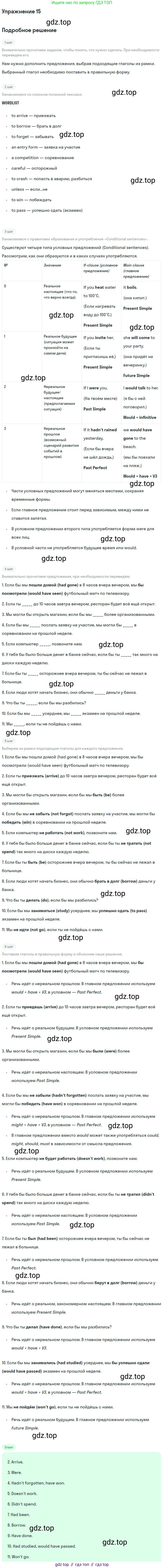Английский язык (english), 11 класс Рабочая тетрадь (workbook), авторы: Вербицкая Мария Валерьевна (Verbitskaya Maria), Фрикер Род (Fricker Rod), Миндрул Ольга Сергеевна (Mindrul Olga), издательство Просвещение, Москва, 2016, страница 56, номер 15, Решение