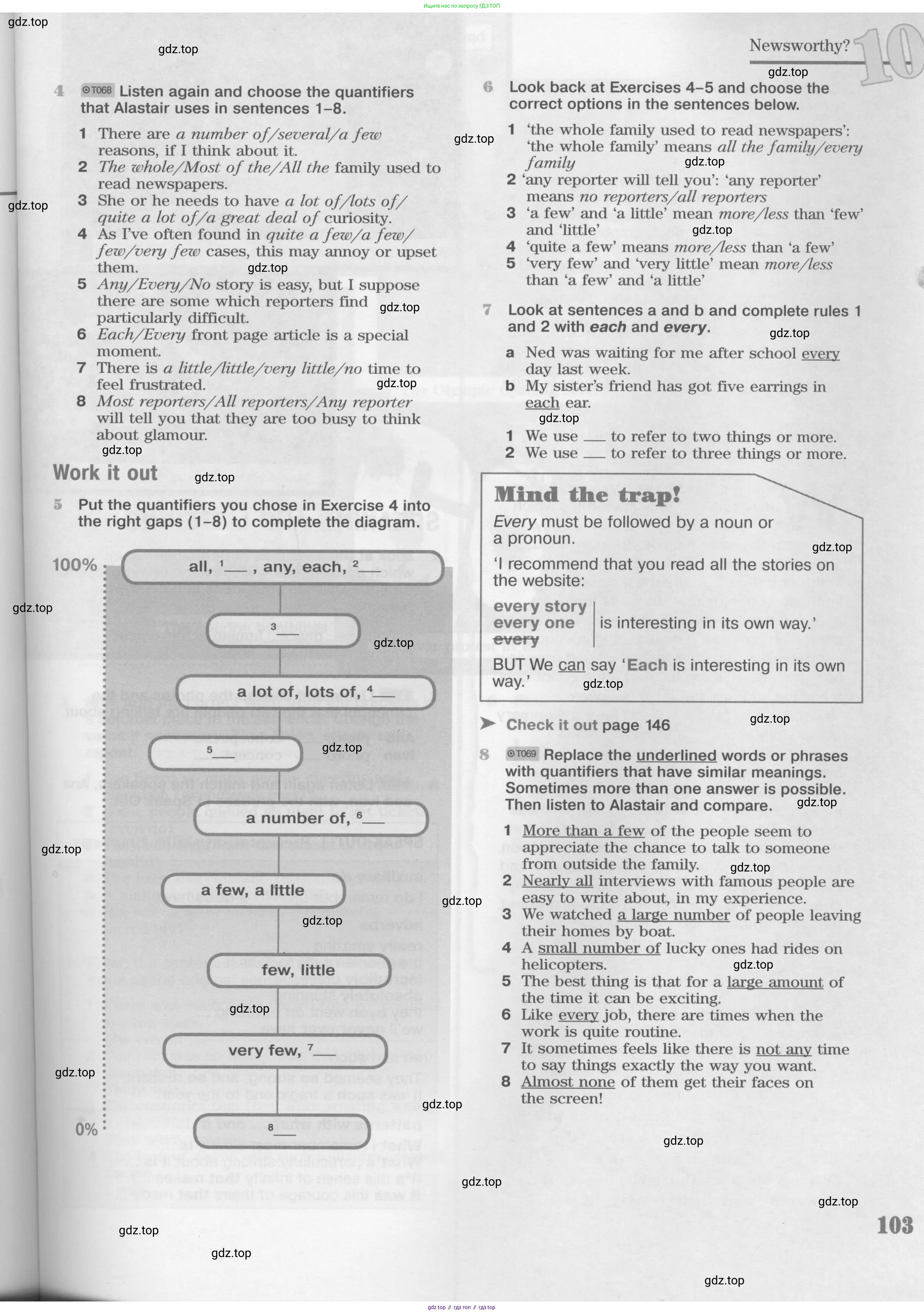 Английский язык (english), 11 класс Учебник (Student's book), авторы: Вербицкая Мария Валерьевна (Verbitskaya Maria), Каминс Карр Джейн (Comyns Carr Jane), Парсонс Дженнифер (Parsons Jennifer), Миндрул Ольга Сергеевна (Mindrul Olga), издательство Просвещение, Москва, 2015, голубого цвета, страница 103