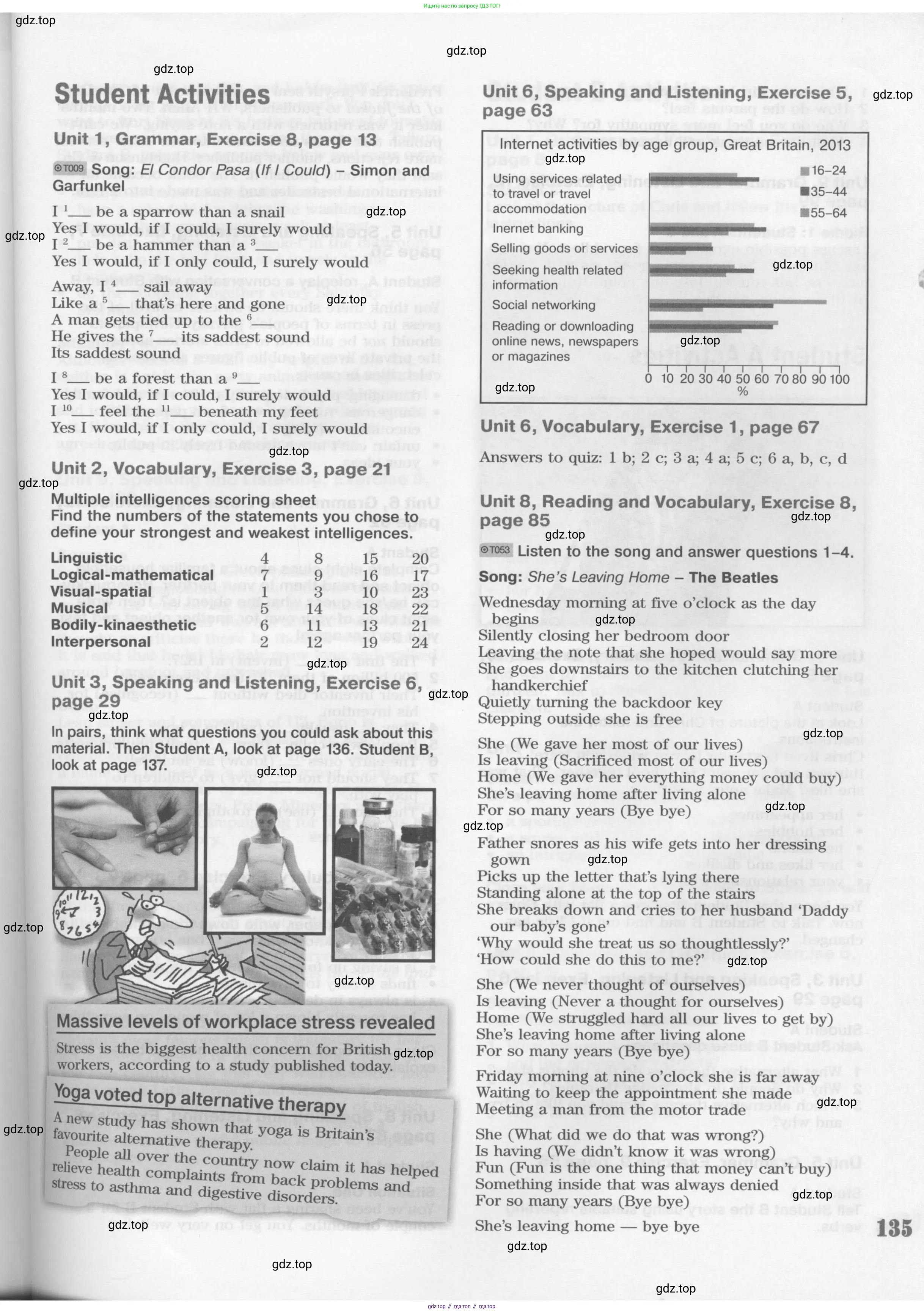 Английский язык (english), 11 класс Учебник (Student's book), авторы: Вербицкая Мария Валерьевна (Verbitskaya Maria), Каминс Карр Джейн (Comyns Carr Jane), Парсонс Дженнифер (Parsons Jennifer), Миндрул Ольга Сергеевна (Mindrul Olga), издательство Просвещение, Москва, 2015, голубого цвета, страница 135