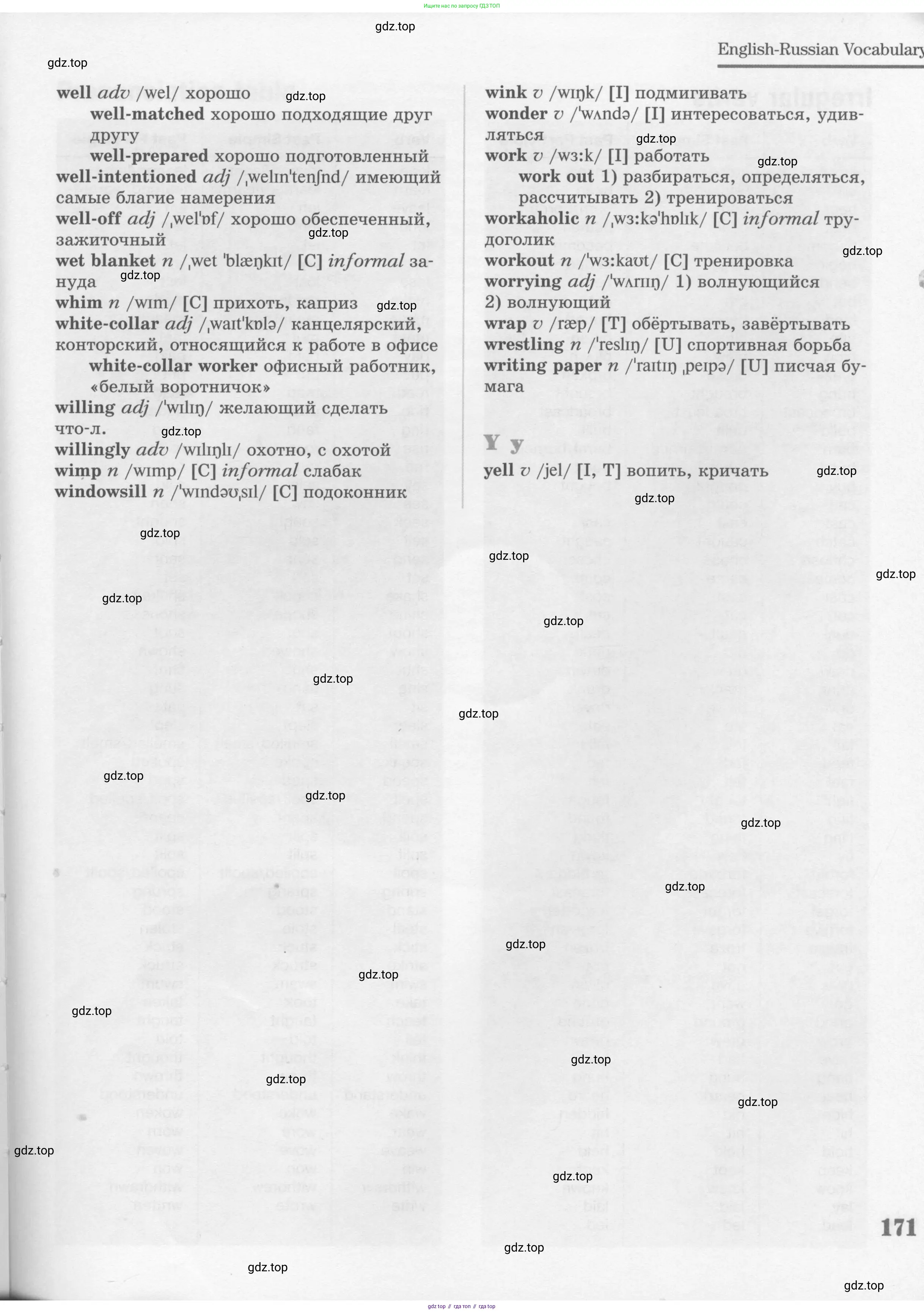 Английский язык (english), 11 класс Учебник (Student's book), авторы: Вербицкая Мария Валерьевна (Verbitskaya Maria), Каминс Карр Джейн (Comyns Carr Jane), Парсонс Дженнифер (Parsons Jennifer), Миндрул Ольга Сергеевна (Mindrul Olga), издательство Просвещение, Москва, 2015, голубого цвета, страница 171