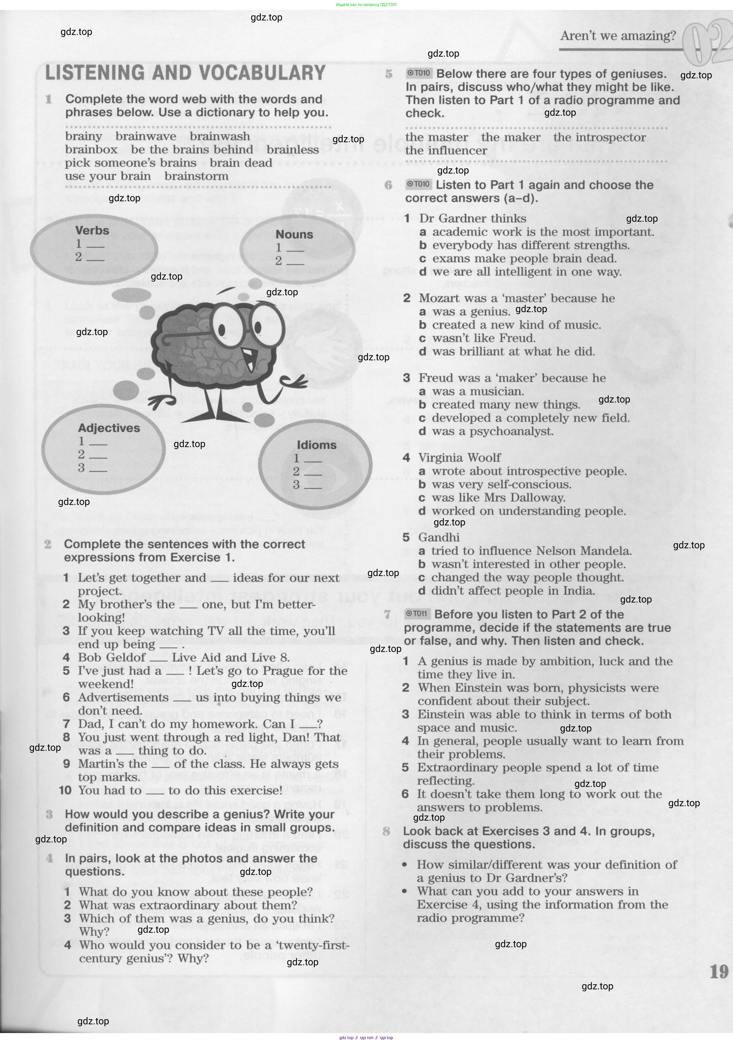 Английский язык (english), 11 класс Учебник (Student's book), авторы: Вербицкая Мария Валерьевна (Verbitskaya Maria), Каминс Карр Джейн (Comyns Carr Jane), Парсонс Дженнифер (Parsons Jennifer), Миндрул Ольга Сергеевна (Mindrul Olga), издательство Просвещение, Москва, 2015, голубого цвета, страница 19
