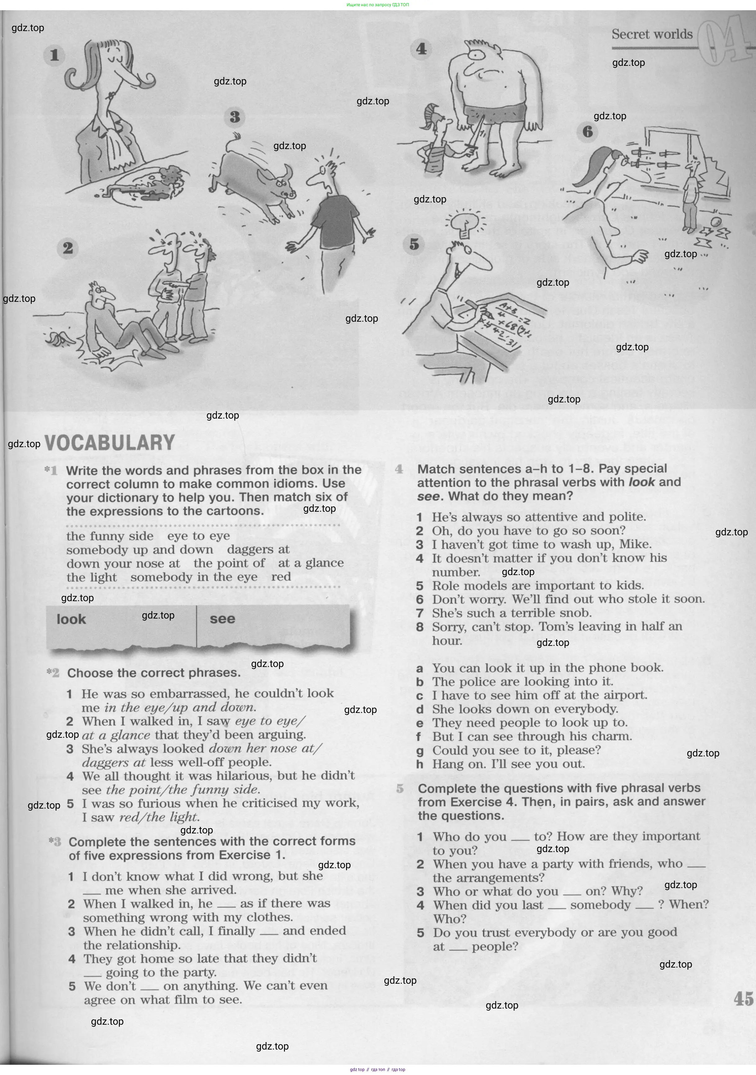 Английский язык (english), 11 класс Учебник (Student's book), авторы: Вербицкая Мария Валерьевна (Verbitskaya Maria), Каминс Карр Джейн (Comyns Carr Jane), Парсонс Дженнифер (Parsons Jennifer), Миндрул Ольга Сергеевна (Mindrul Olga), издательство Просвещение, Москва, 2015, голубого цвета, страница 45