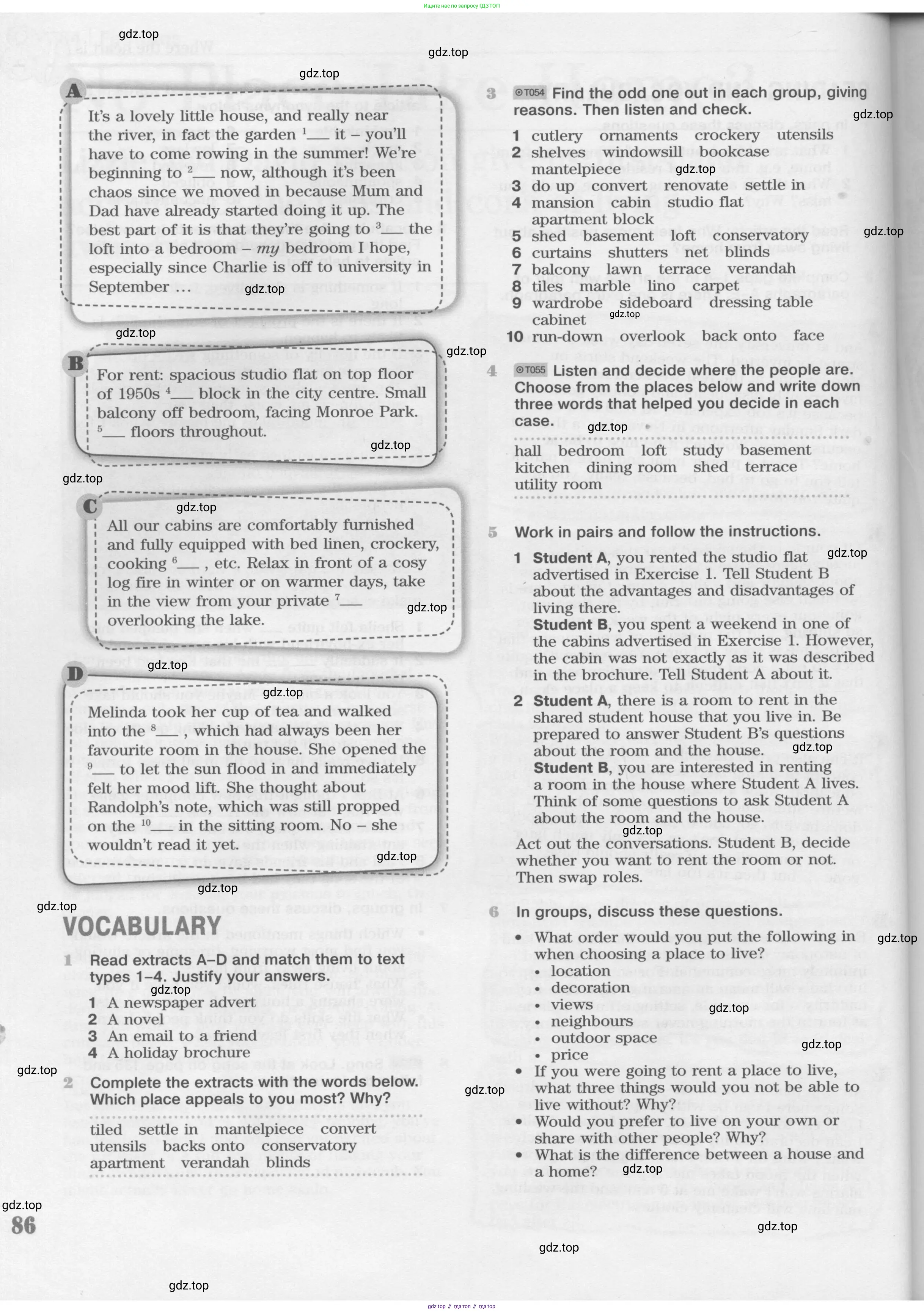Английский язык (english), 11 класс Учебник (Student's book), авторы: Вербицкая Мария Валерьевна (Verbitskaya Maria), Каминс Карр Джейн (Comyns Carr Jane), Парсонс Дженнифер (Parsons Jennifer), Миндрул Ольга Сергеевна (Mindrul Olga), издательство Просвещение, Москва, 2015, голубого цвета, страница 86