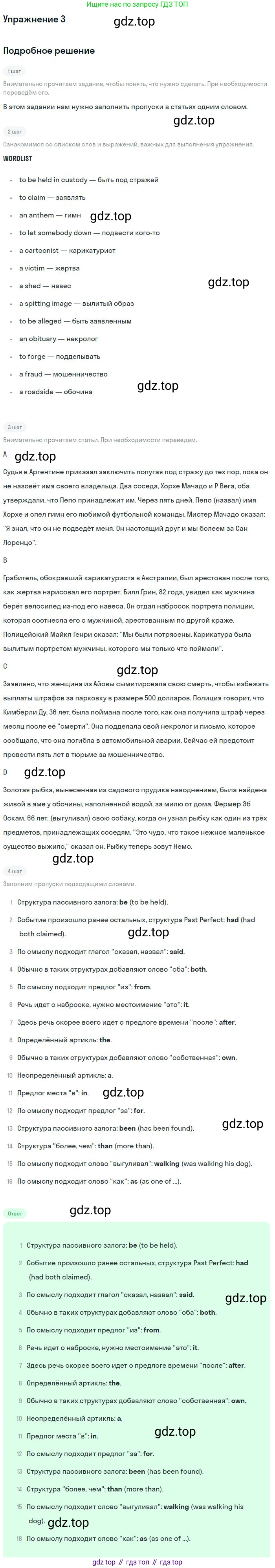 Английский язык (english), 11 класс Учебник (Student's book), авторы: Вербицкая Мария Валерьевна (Verbitskaya Maria), Каминс Карр Джейн (Comyns Carr Jane), Парсонс Дженнифер (Parsons Jennifer), Миндрул Ольга Сергеевна (Mindrul Olga), издательство Просвещение, Москва, 2015, голубого цвета, страница 101, номер 3, Решение
