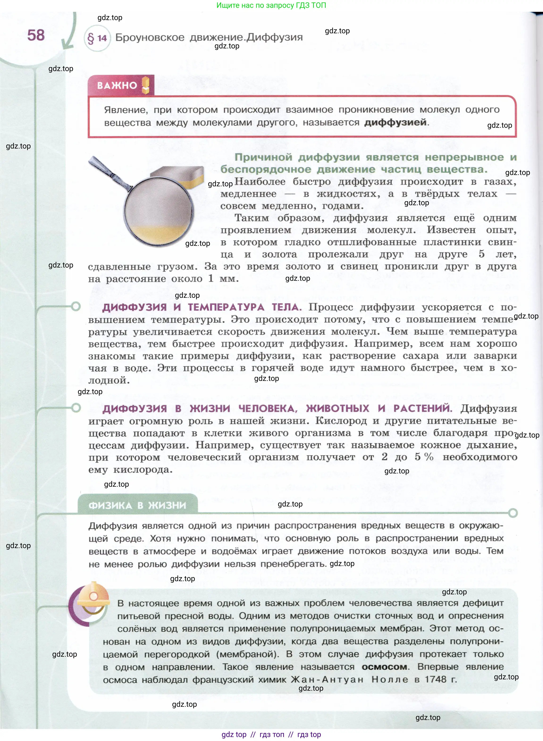 Физика, 7 класс Учебник, авторы: Белага Виктория Владимировна, Воронцова Наталия Игоревна, Ломаченков Иван Алексеевич, Панебратцев Юрий Анатольевич, издательство Просвещение, Москва, 2024, страница 58