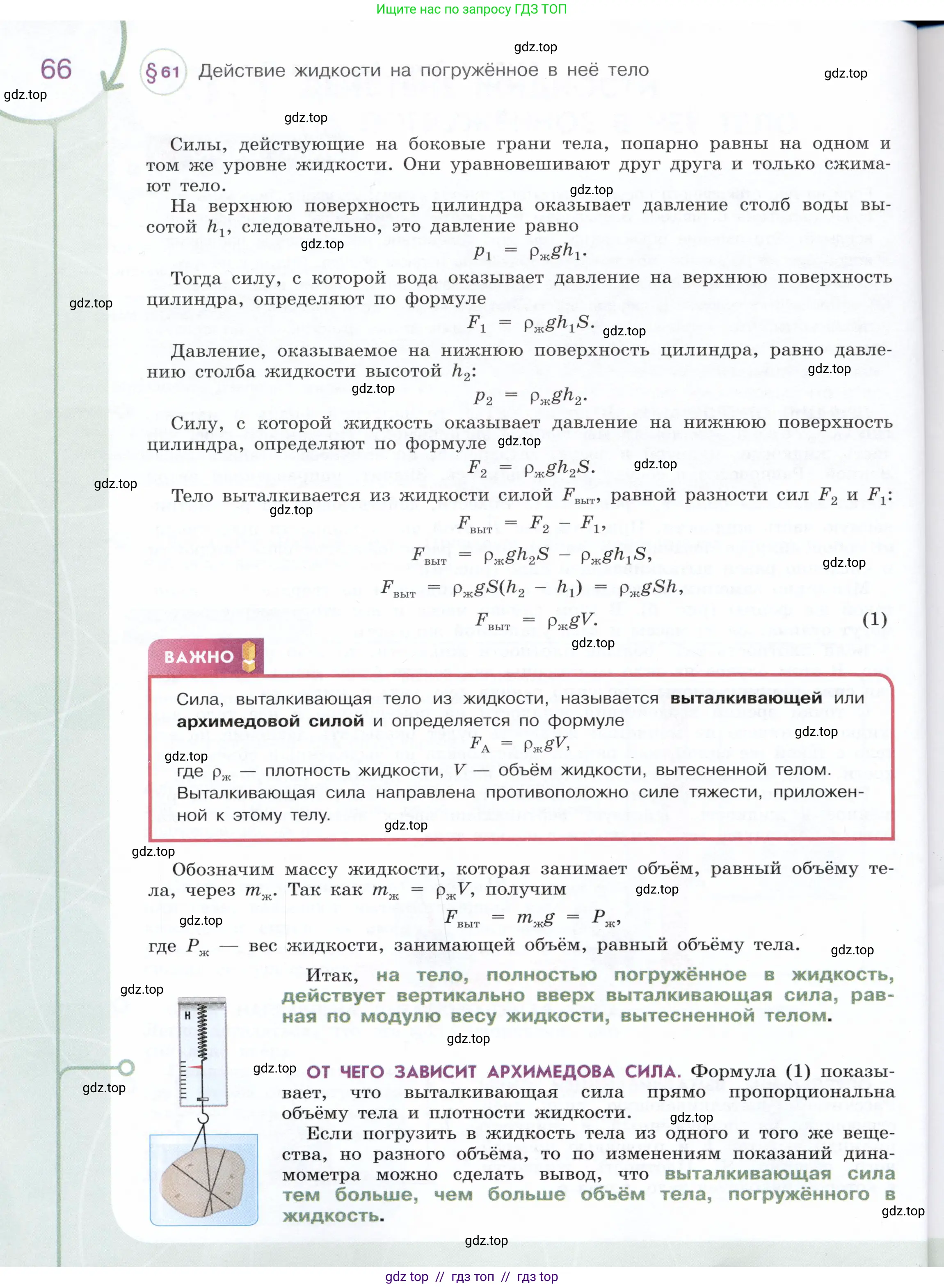 Физика, 7 класс Учебник, авторы: Белага Виктория Владимировна, Воронцова Наталия Игоревна, Ломаченков Иван Алексеевич, Панебратцев Юрий Анатольевич, издательство Просвещение, Москва, 2024, страница 66