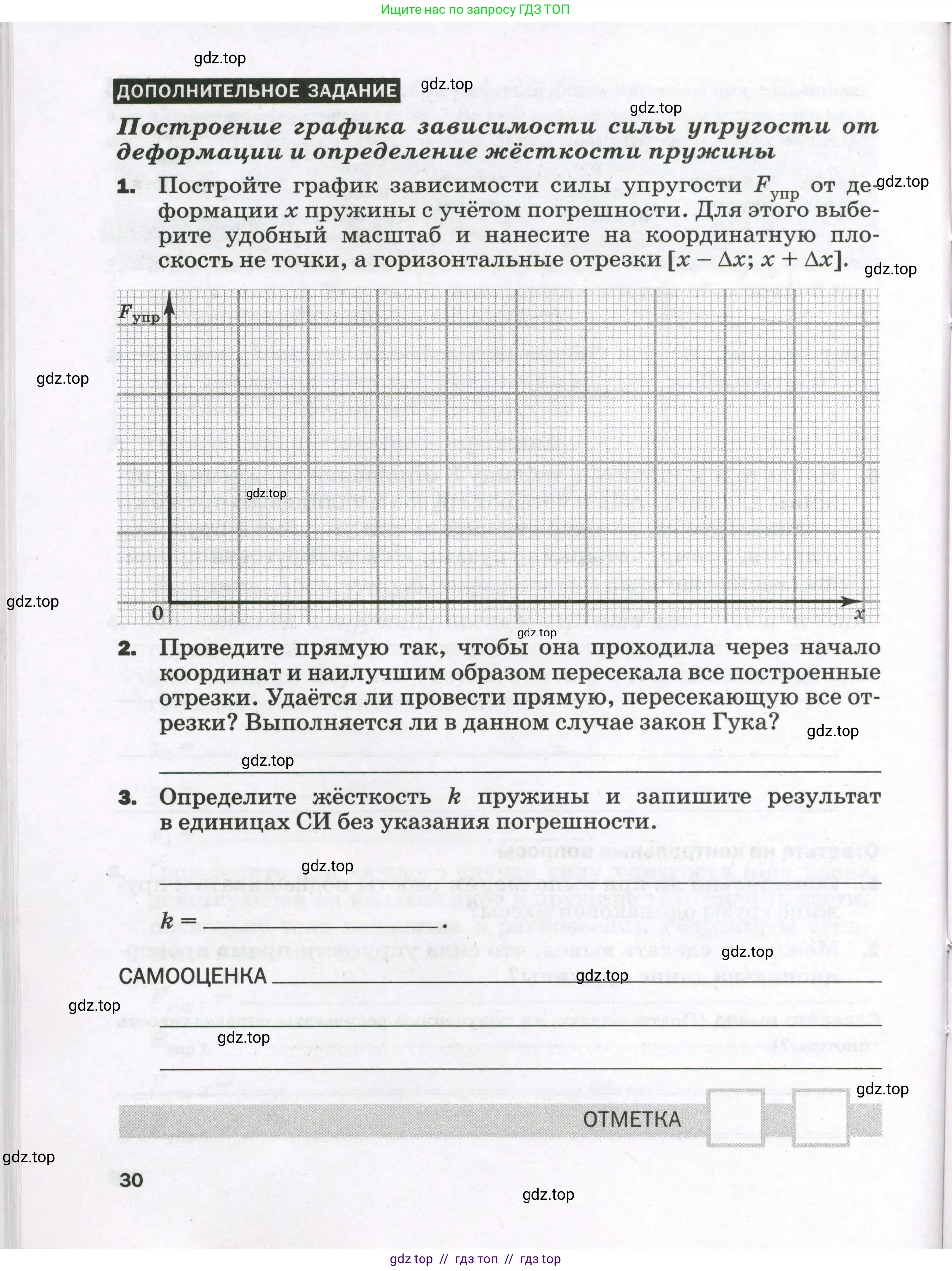 Физика, 7 класс Тетрадь для лабораторных работ, авторы: Филонович Нина Владимировна, Петрова Мария Арсеньевна, Ячук Владимир Аркадиевич, издательство Просвещение, Москва, 2024, белого цвета, страница 30