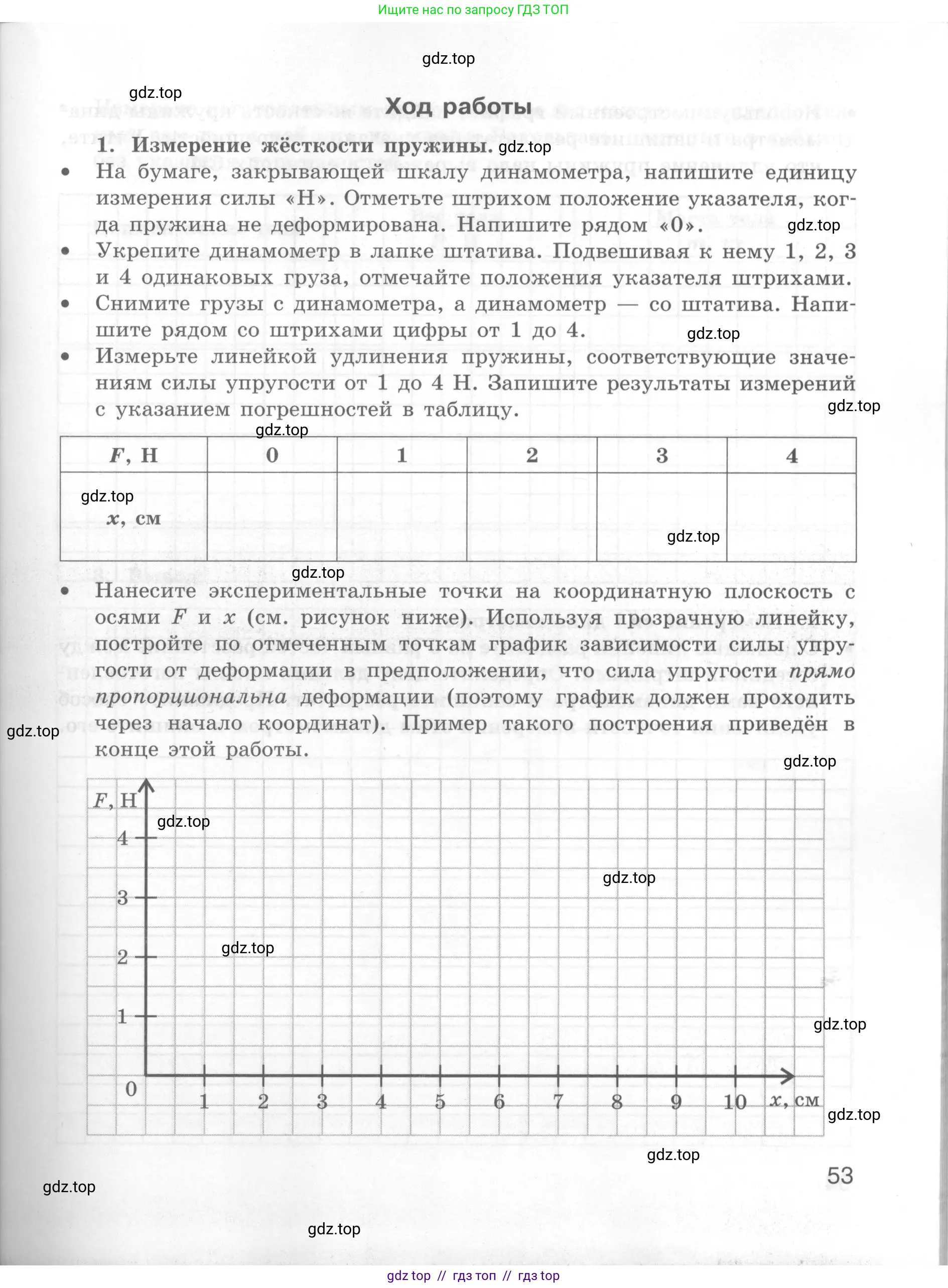 Физика, 7 класс Тетрадь для лабораторных работ, авторы: Генденштейн Лев Элевич, Булатова Альбина Александрова, Корнильев Игорь Николаевич, Кошкина Анжелика Васильевна, издательство Просвещение, Москва, 2019, бирюзового цвета, страница 53