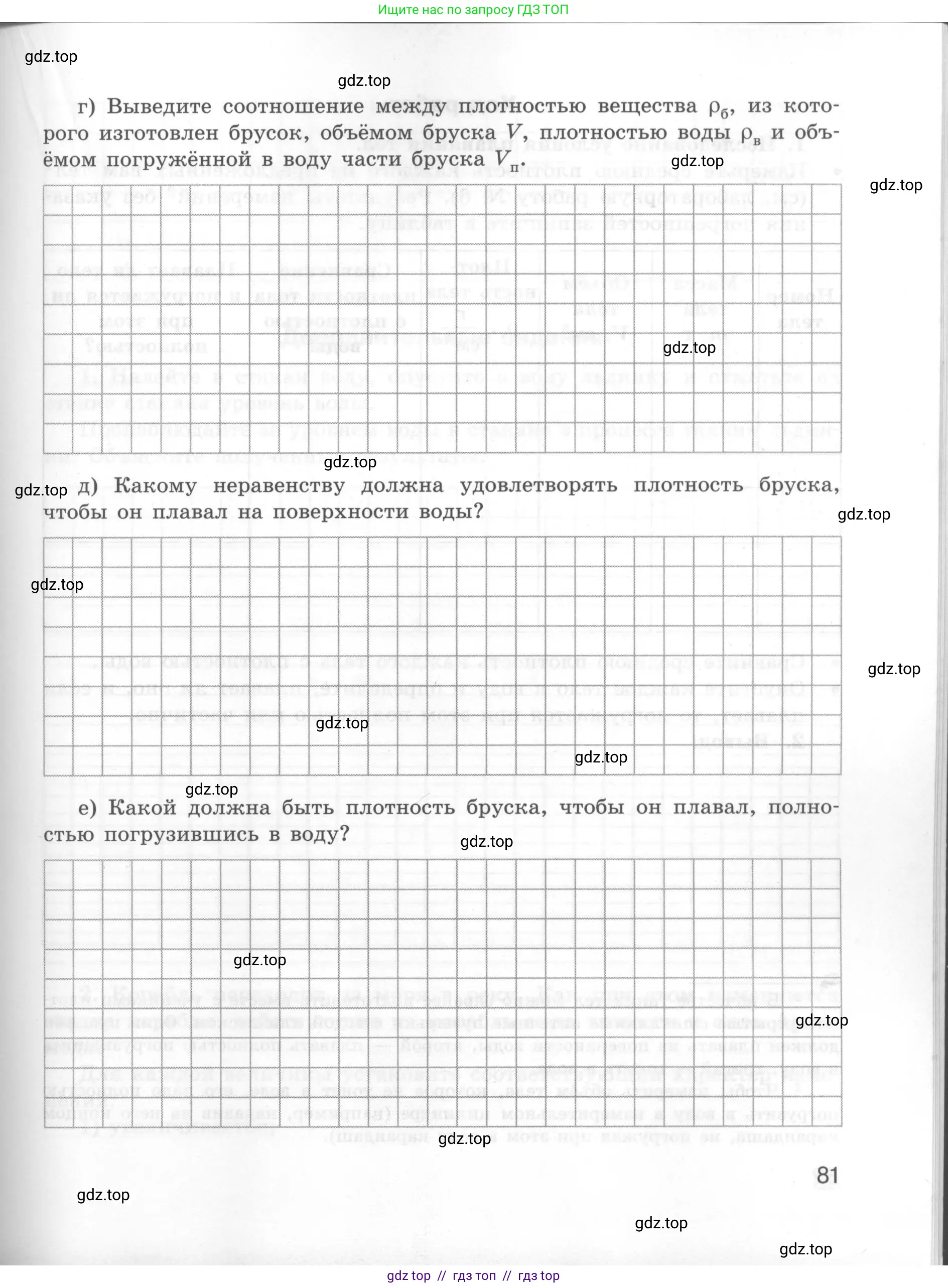 Физика, 7 класс Тетрадь для лабораторных работ, авторы: Генденштейн Лев Элевич, Булатова Альбина Александрова, Корнильев Игорь Николаевич, Кошкина Анжелика Васильевна, издательство Просвещение, Москва, 2019, бирюзового цвета, страница 81